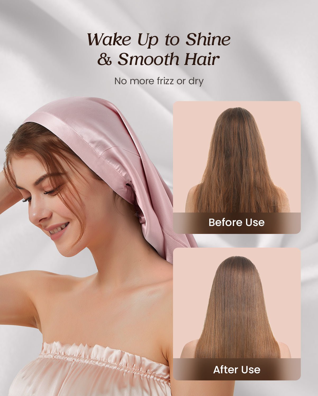 FEELITS BNT01 Mulberry Silk Sleep Bonnet for Long Hair – Adjustable, Soft & Frizz-Reducing - FEELITS