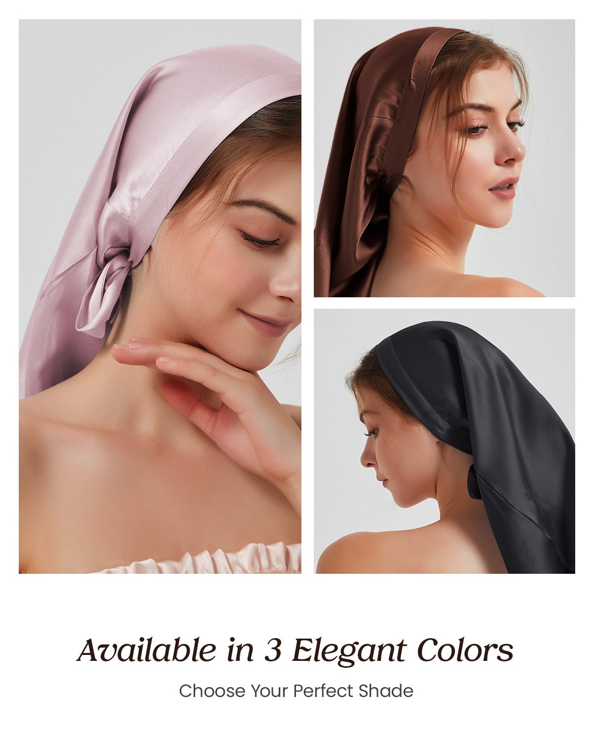 FEELITS BNT01 Mulberry Silk Sleep Bonnet for Long Hair – Adjustable, Soft & Frizz-Reducing - FEELITS