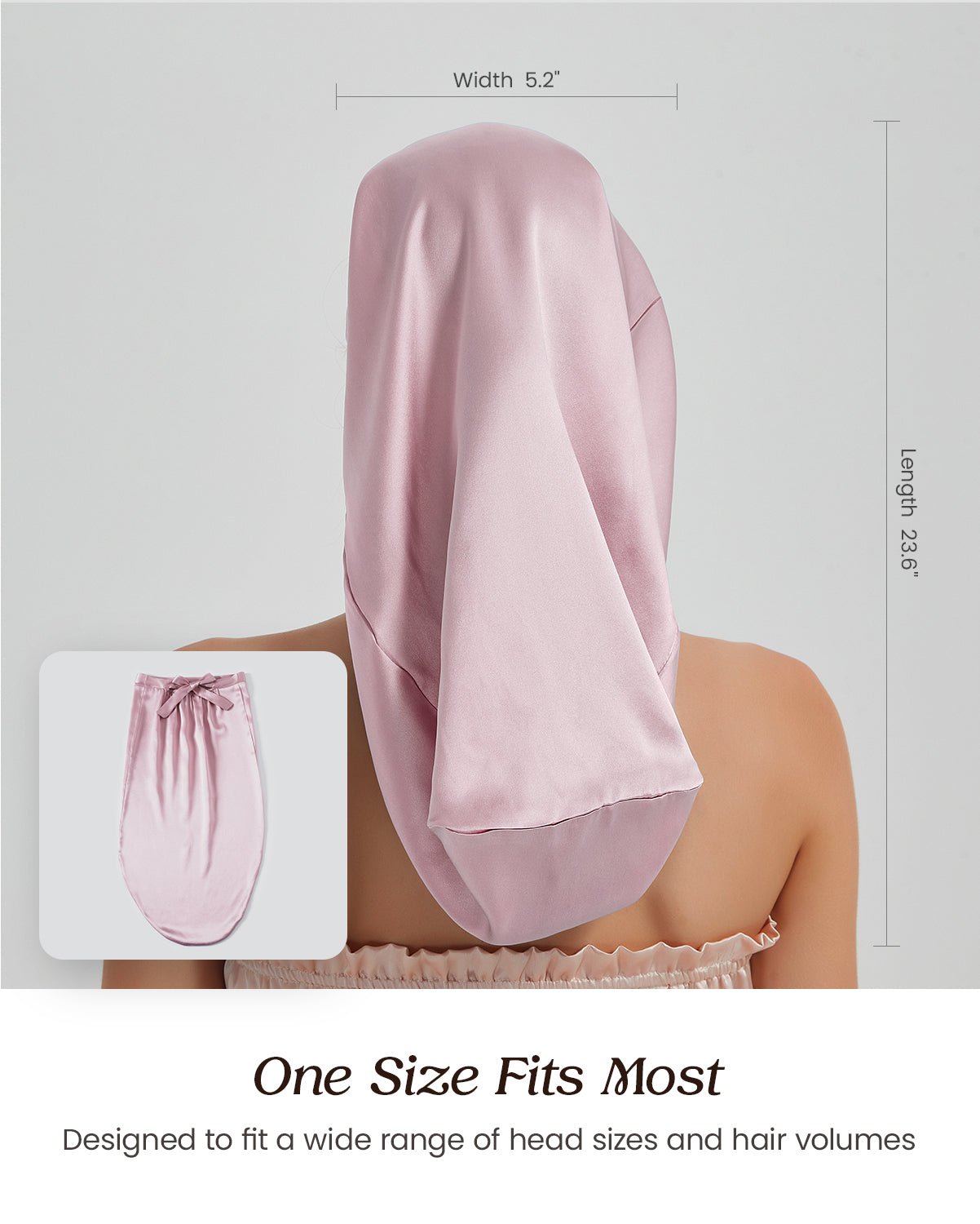 FEELITS BNT01 Mulberry Silk Sleep Bonnet for Long Hair – Adjustable, Soft & Frizz-Reducing - FEELITS