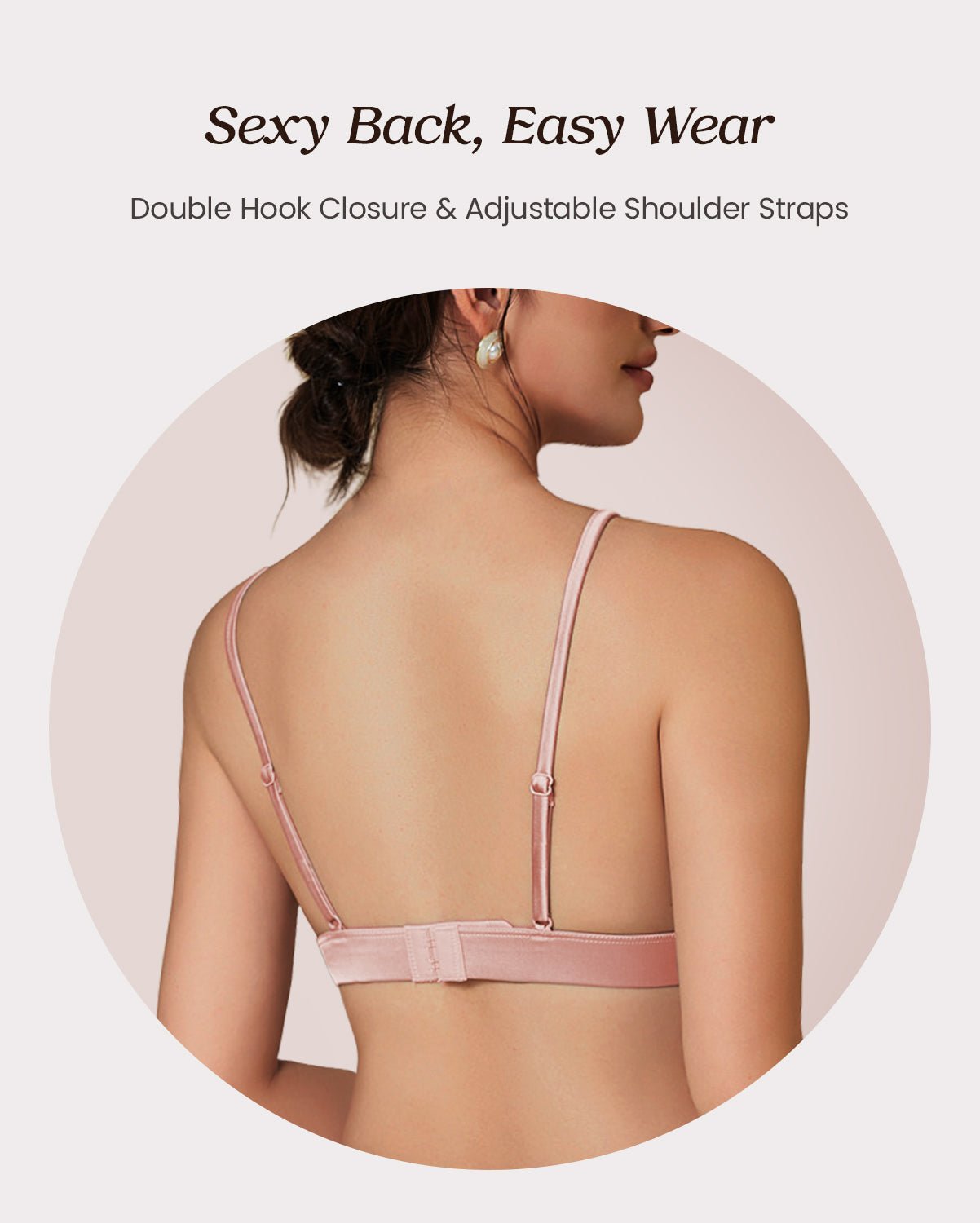 FEELITS BRA04 Silk Wireless Triangle Bralette – 6A Mulberry Silk, Breathable & Ultra-Soft - FEELITS