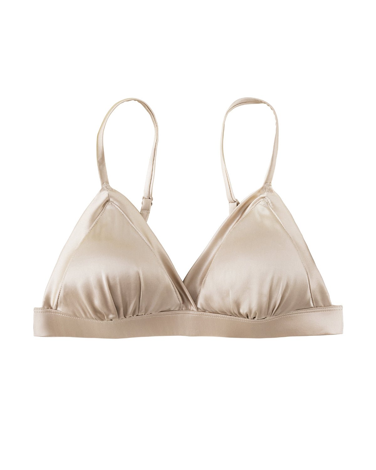FEELITS BRA04 Silk Wireless Triangle Bralette – 6A Mulberry Silk, Breathable & Ultra-Soft - FEELITS