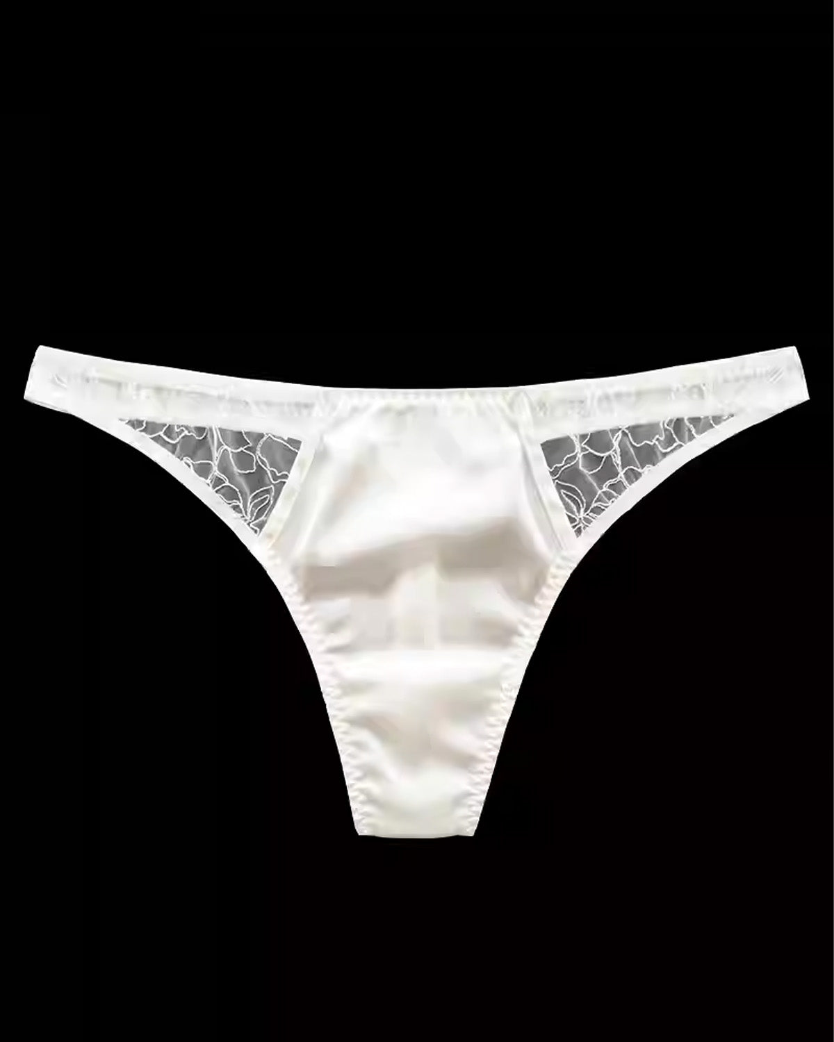 FEELITS 6A Mulberry Silk Sexy Lace Thong – Low - Rise Seamless T - Back Panties for Women - FEELITS