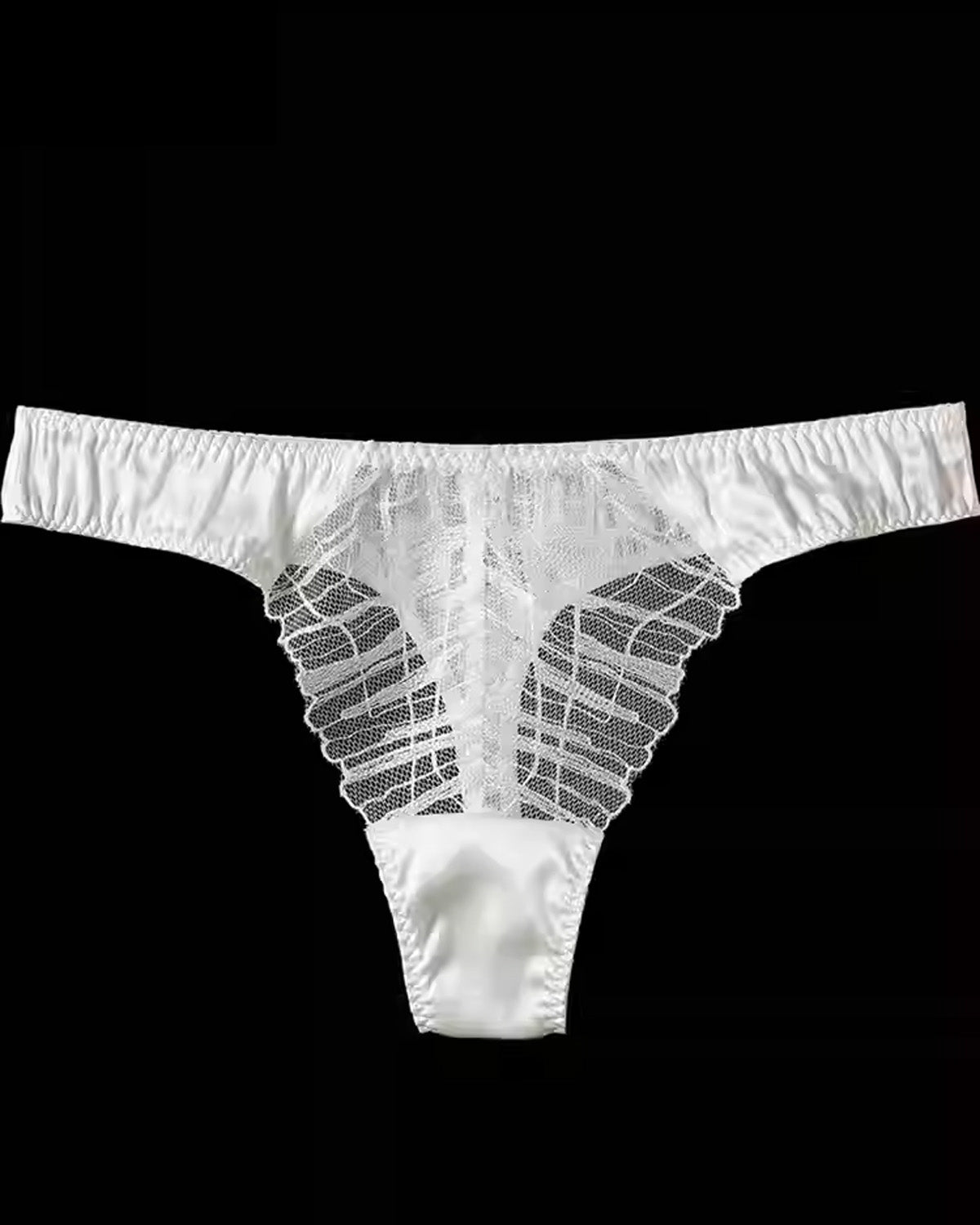 FEELITS 6A Mulberry Silk Sexy Lace Thong – Low - Rise Seamless T - Back Panties for Women - FEELITS