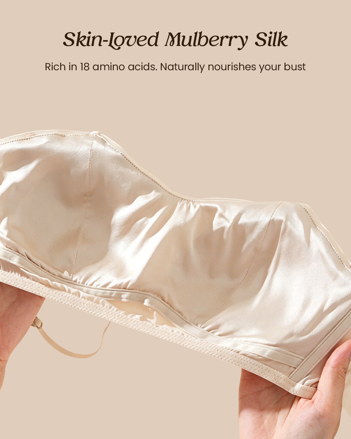FEELITS BRA12 22 Momme Silk Padded Crop Top ¨C Adjustable Strap Mulberry Silk Camisole - FEELITS