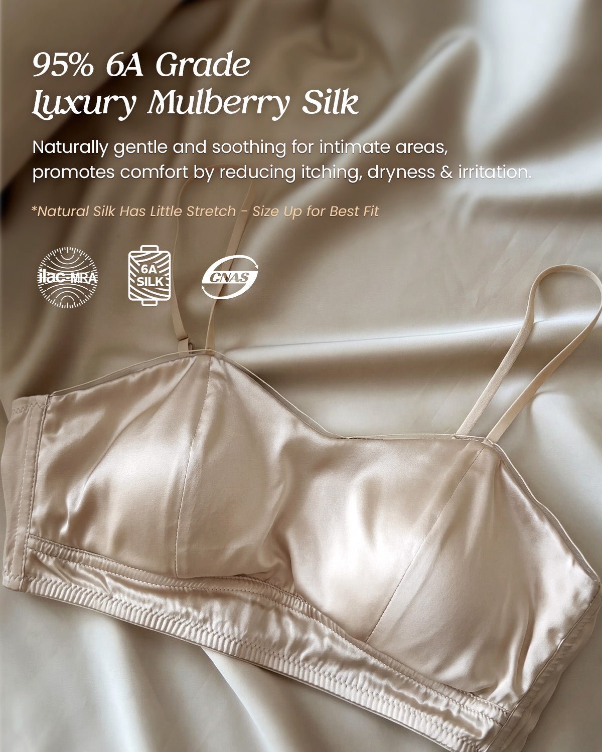 FEELITS BRA12 22 Momme Silk Padded Crop Top ¨C Adjustable Strap Mulberry Silk Camisole - FEELITS