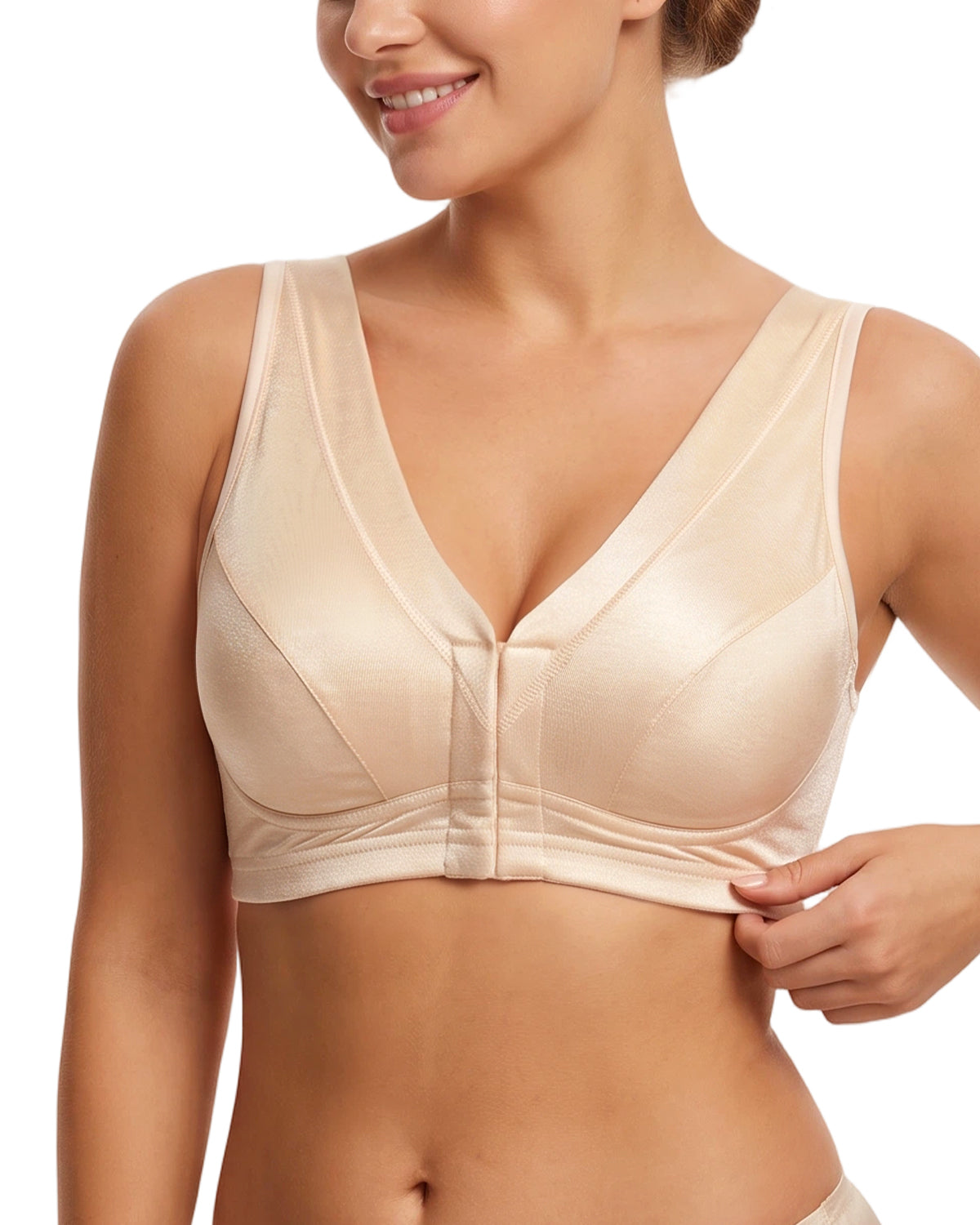 FEELITS BRA19 حمالة رضاعة من حرير التوت – فائقة النعومة، دون أسلاك وبإغلاق أمامي