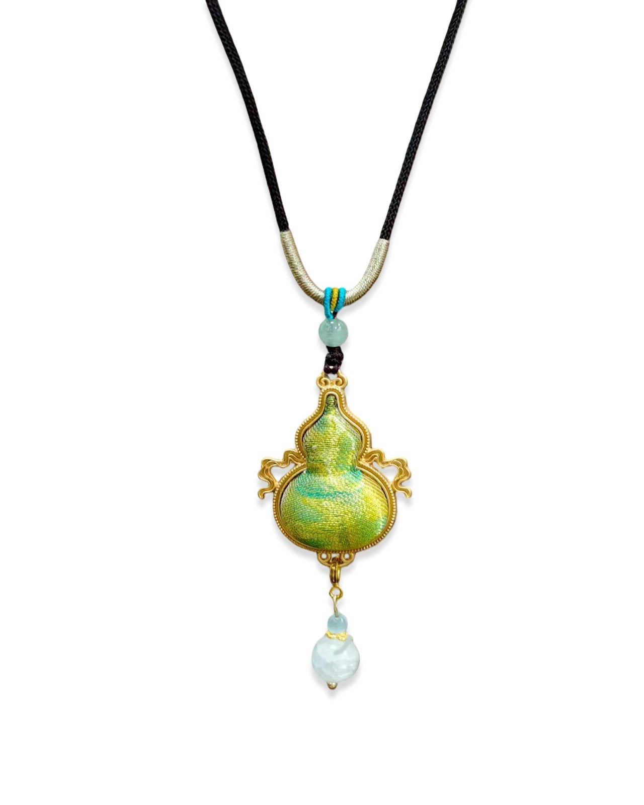 Feelits Handcrafted Gambiered Canton Silk Gourd Pendant Necklace - FEELITS