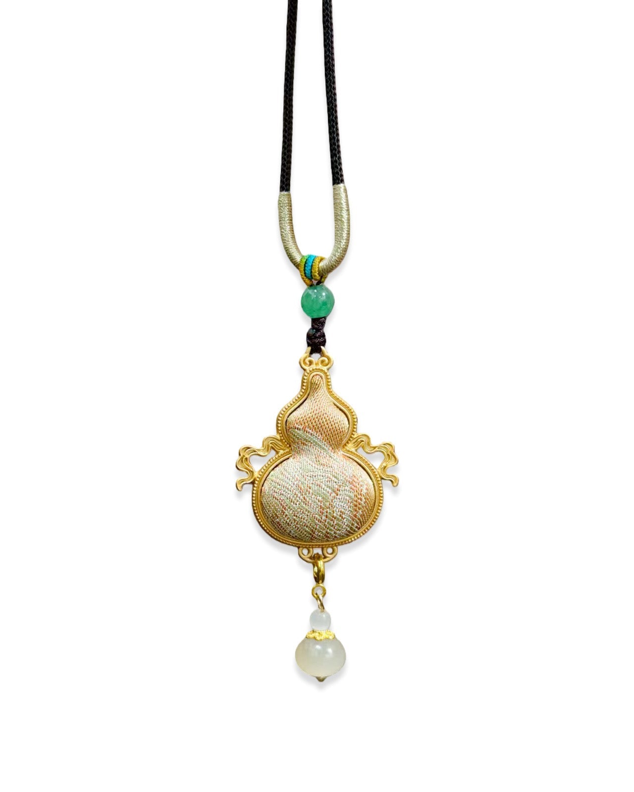 Feelits Handcrafted Gambiered Canton Silk Gourd Pendant Necklace - FEELITS