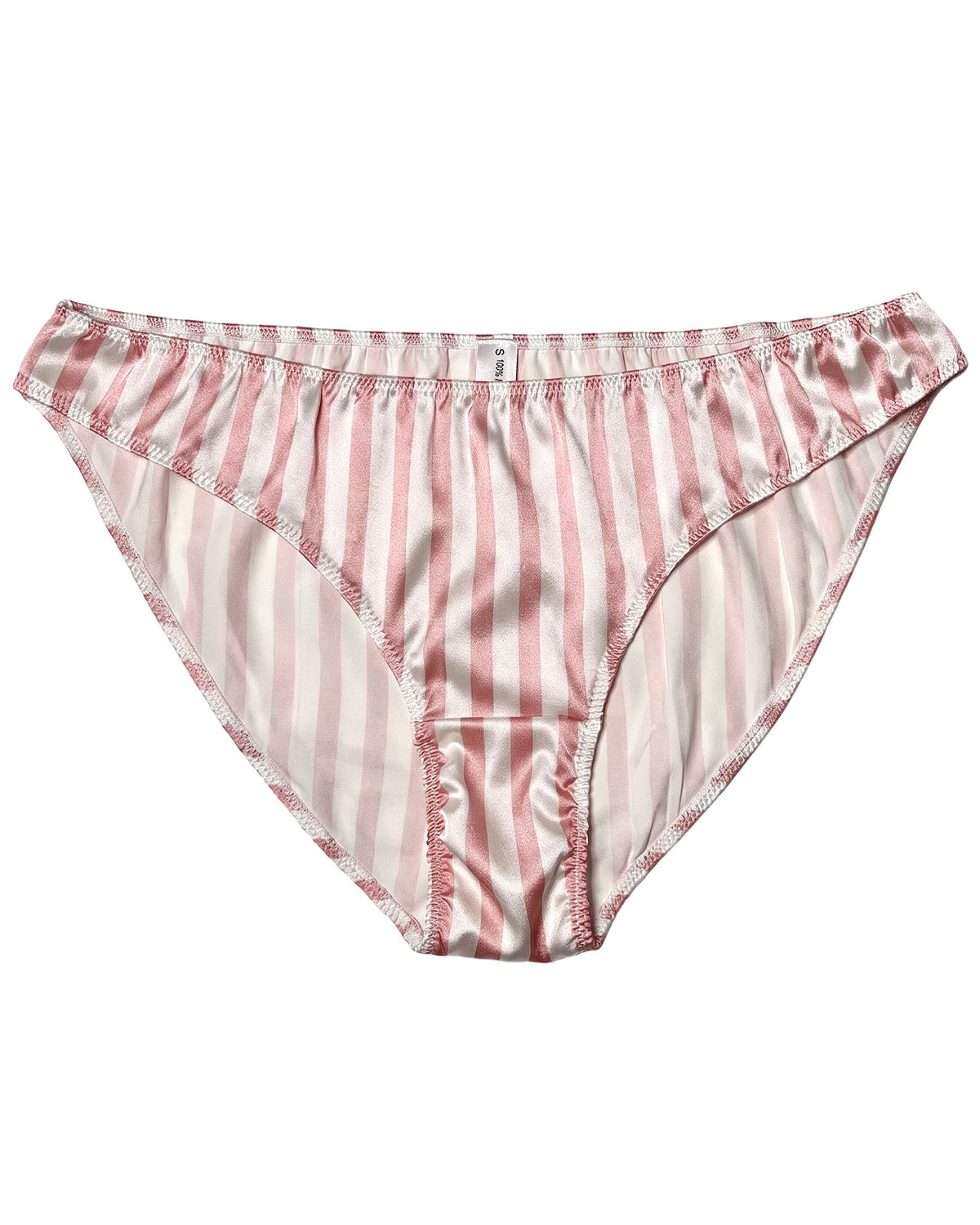 FEELITS KNP13 blush stripe silk bikini panties — hero