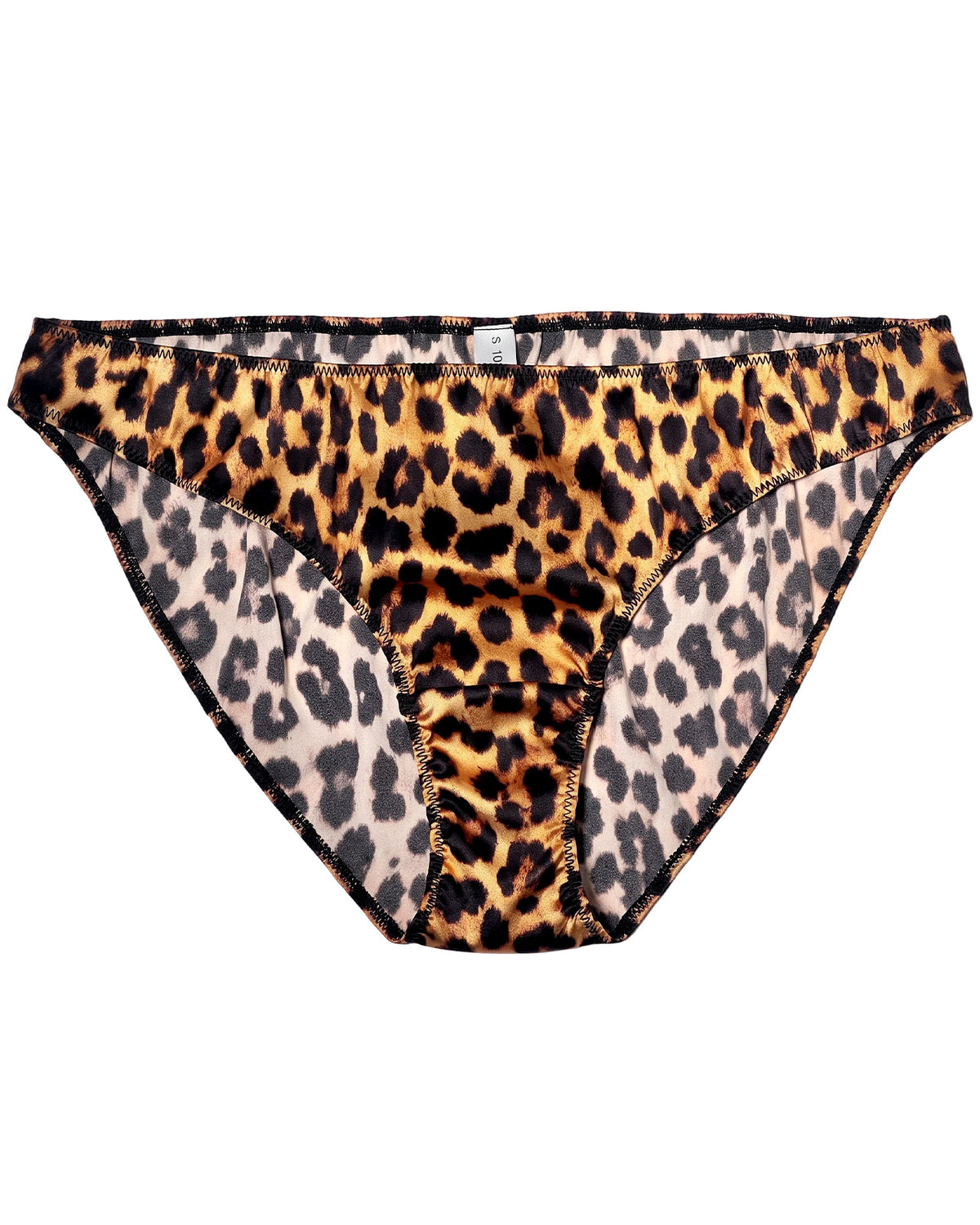 FEELITS KNP13 golden leopard silk bikini panties — hero
