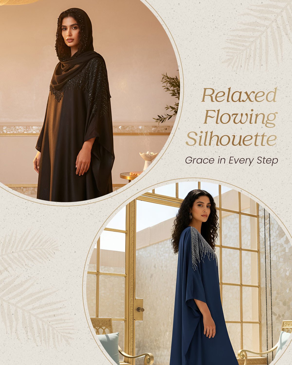FEELITS MSL01 LumiFlow Embroidered Jalabiya – Satin Kaftan for Ramadan & Eid - FEELITS