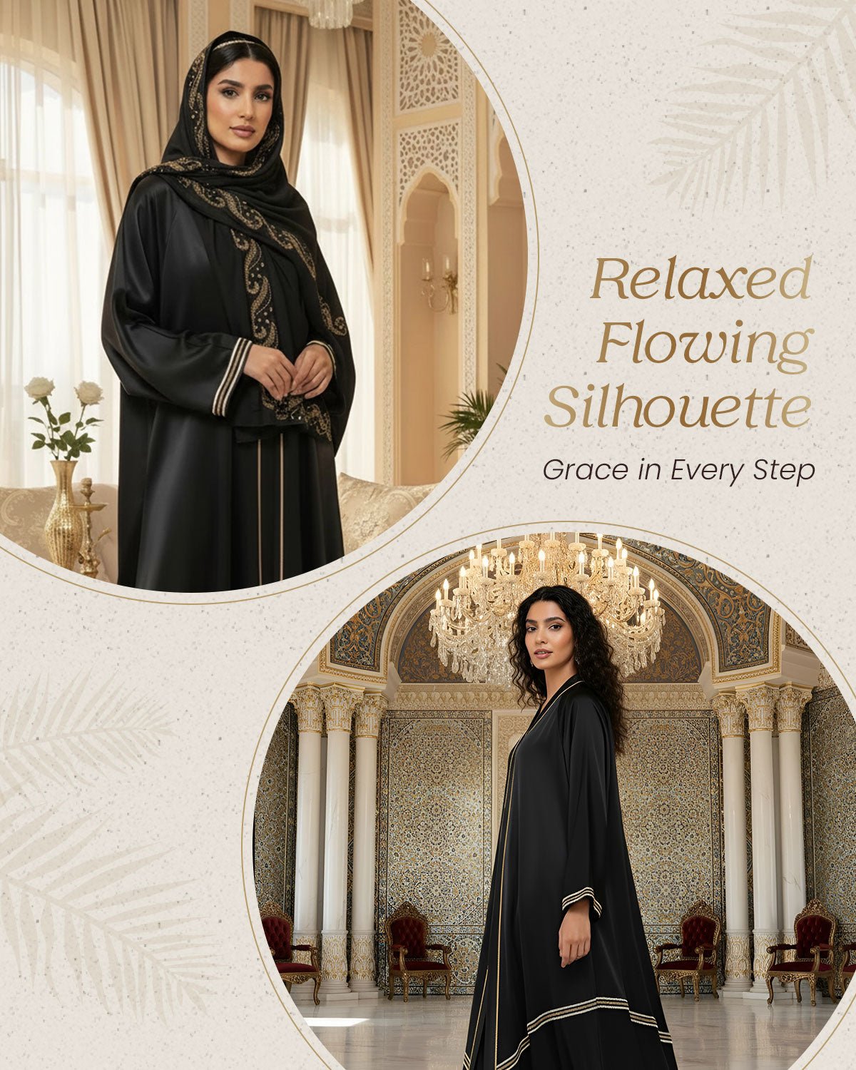 FEELITS MSL05 LumiFlow Open Front Abaya – Shimmering Satin Evening Abaya - FEELITS