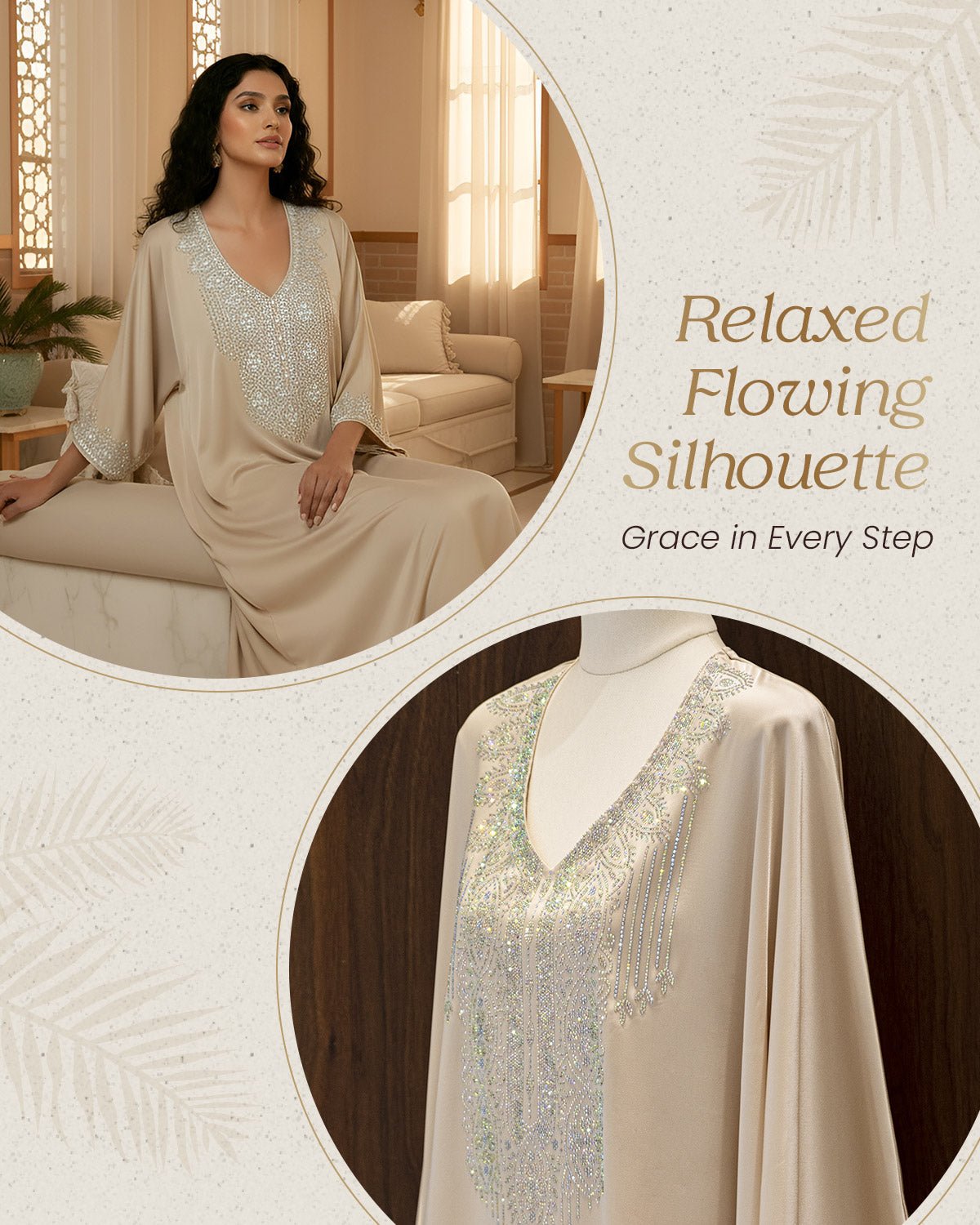 FEELITS MSL04 LumiFlow Satin Jalabiya – Rainbow Sequin Kaftan - FEELITS