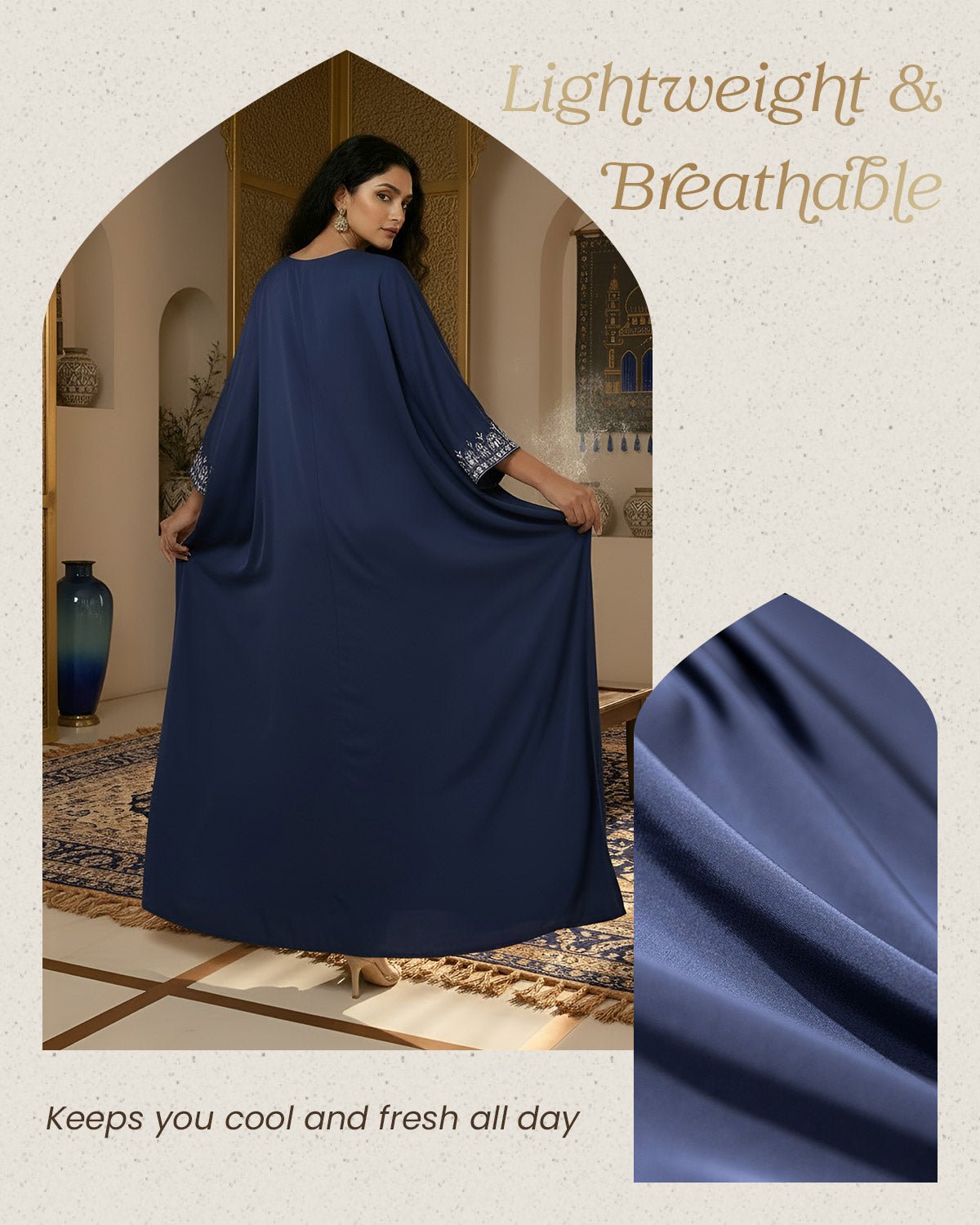 FEELITS MSL04 LumiFlow Satin Jalabiya – Rainbow Sequin Kaftan - FEELITS