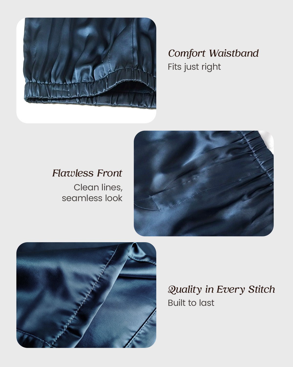 FEELITS Men's 100% Mulberry Silk Boxer Shorts - 22 Momme Silk Luxury Breathable Sleep Shorts for Nightwear, Beach, Travel - FEELITS