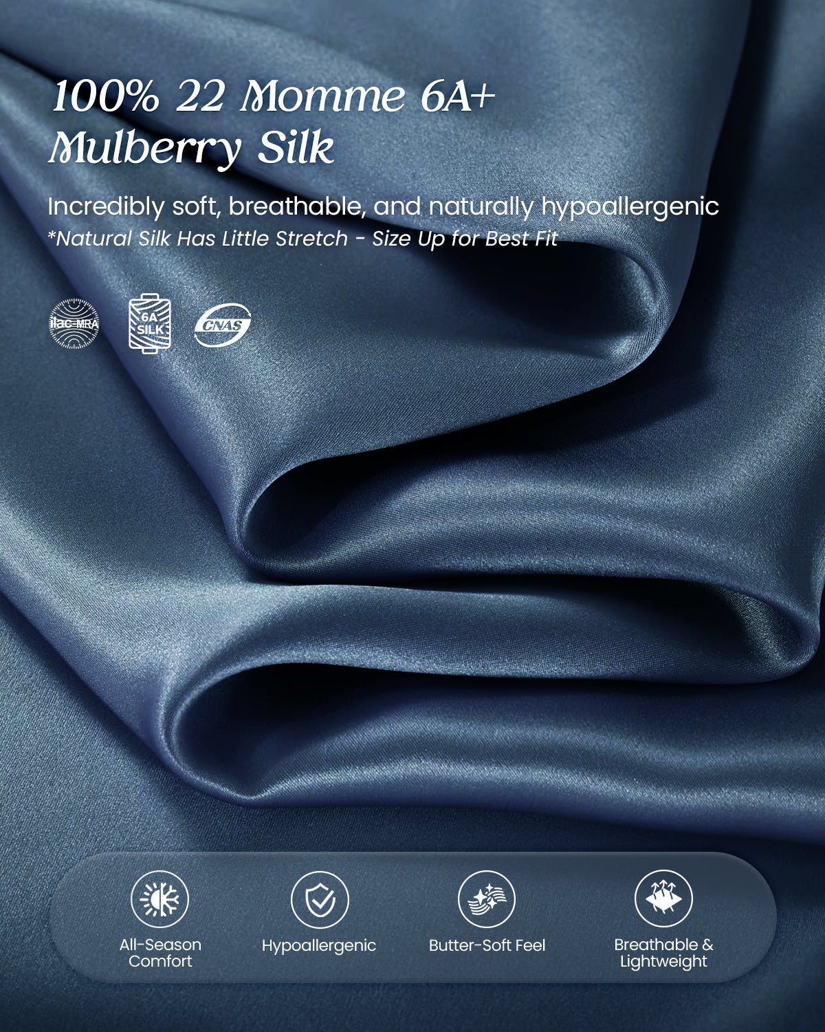 FEELITS Men's 100% Mulberry Silk Boxer Shorts - 22 Momme Silk Luxury Breathable Sleep Shorts for Nightwear, Beach, Travel - FEELITS