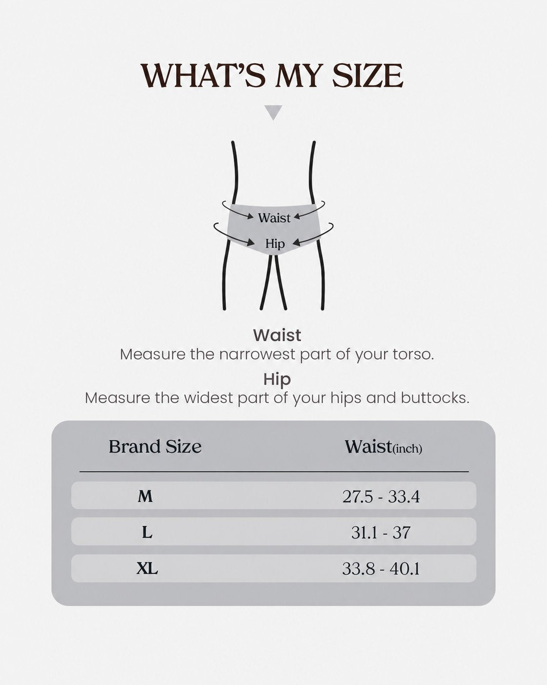 THM01 men's mulberry silk thong size chart | FEELITS