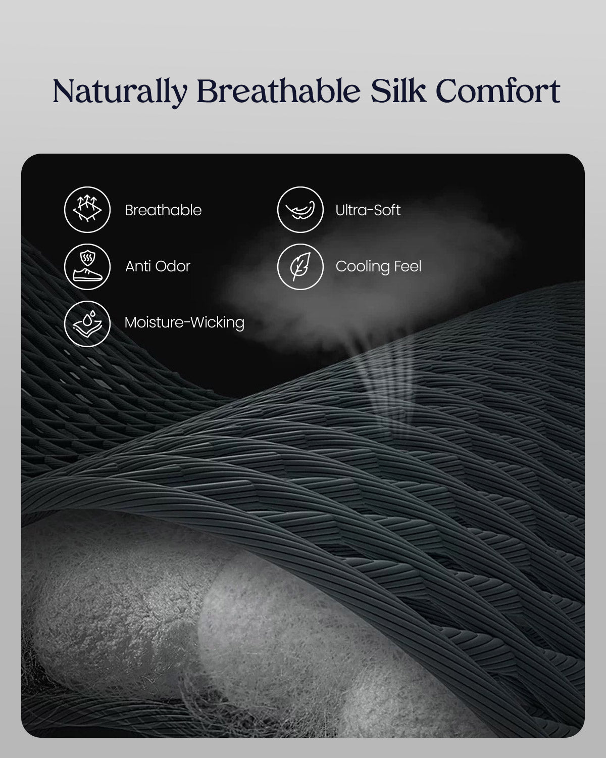 FEELITS Men's Silk Socks - Luxury 98% Mulberry Silk Socks for Men, Ultra Soft, Breathable & Comfortable - FEELITS