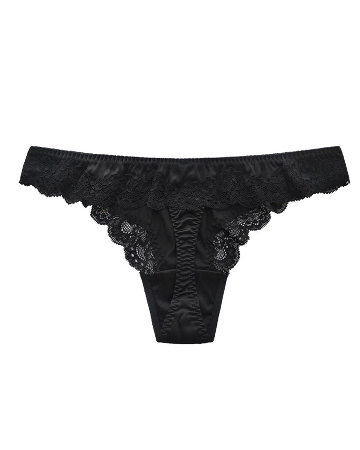 FEELITS Mulberry Silk Lace Fitness T - Back Thong Panties – Seamless, Low - Rise, Sensual Mulberry Silk Lingerie for Women, Perfect Under Yoga & Fitted Wear - FEELITS
