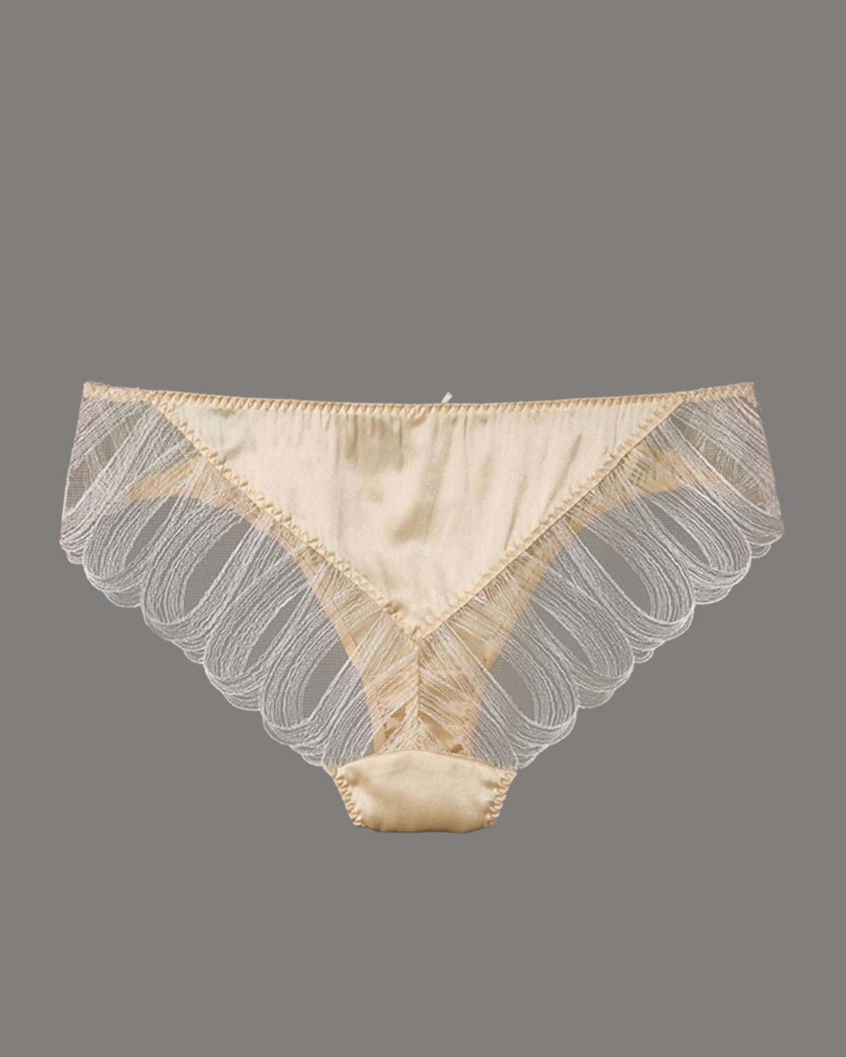FEELITS Mulberry Silk Sheer Lace Low - Rise Brief Panties – Luxury Green Mulberry Silk Lingerie for Women, Sensual, Comfortable & Elegant - FEELITS