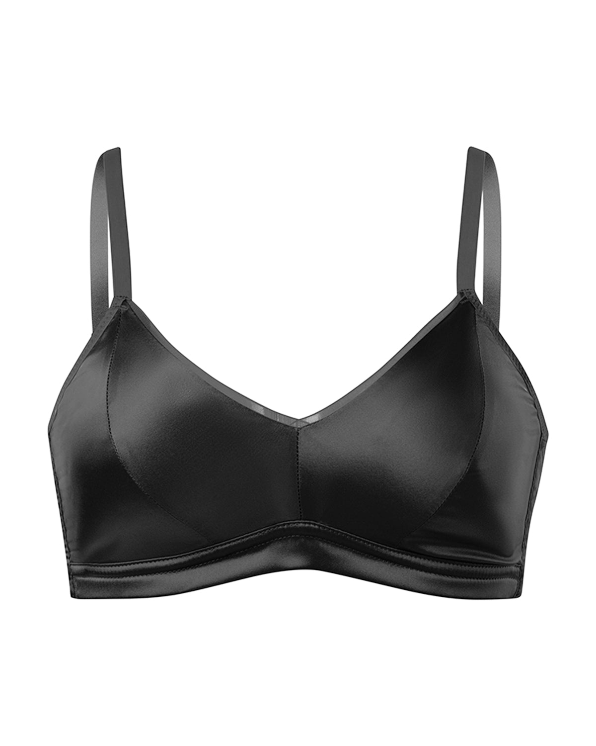 FEELITS Real Mulberry Silk Bra, Full Coverage Silk Satin Bralette, Wireless with Adjustable Straps, Breathable Soft Cup - FEELITS