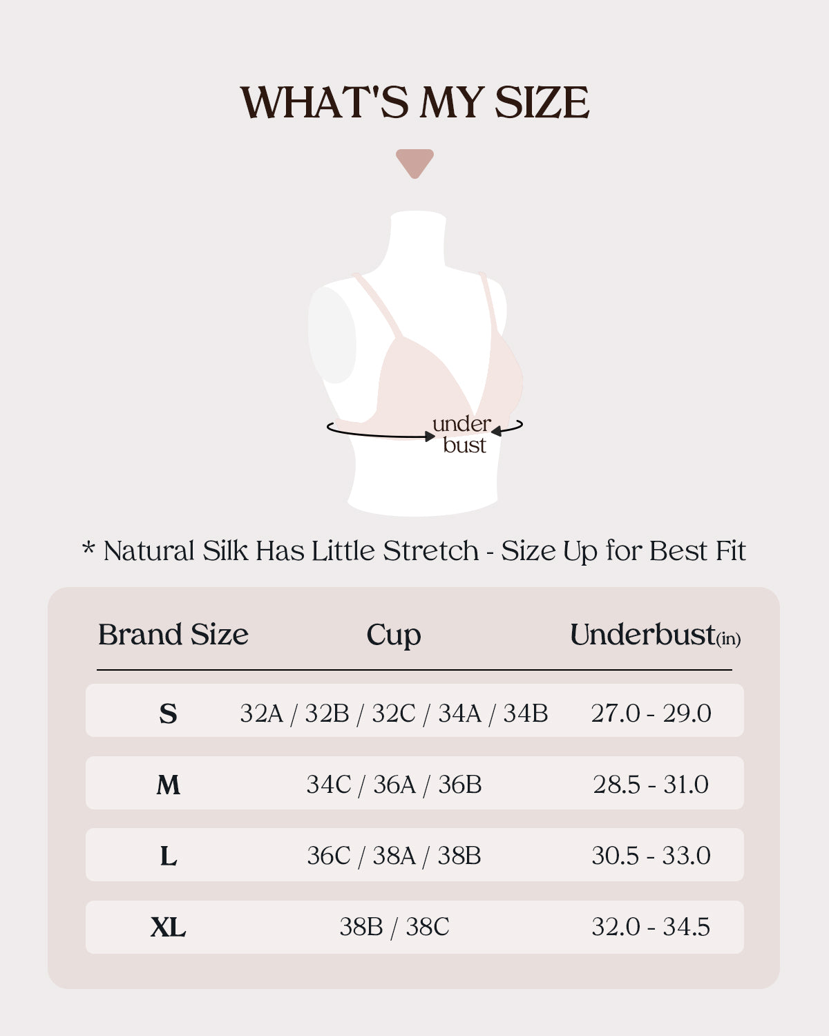 FEELITS BRA07 updated size guide
