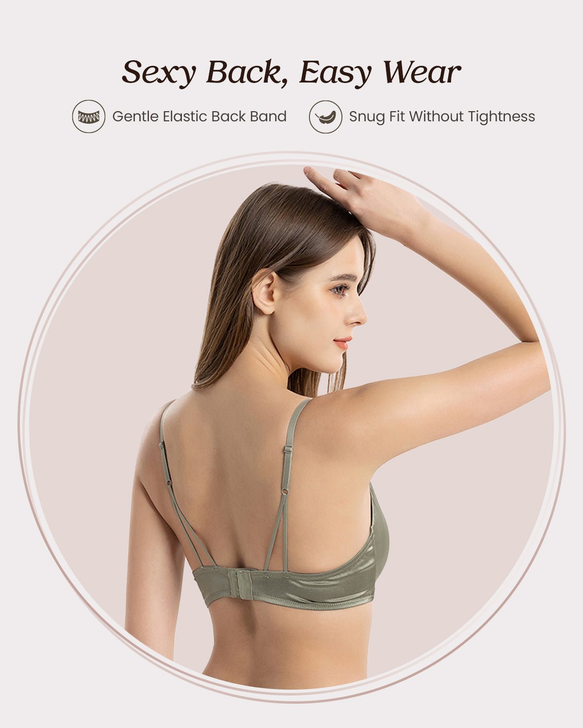 FEELITS Real Mulberry Silk Bralette, Luxury 22 Momme Silk Full - Coverage Wire - Free Bra for Women, Sexy & Ultra Comfortable - FEELITS