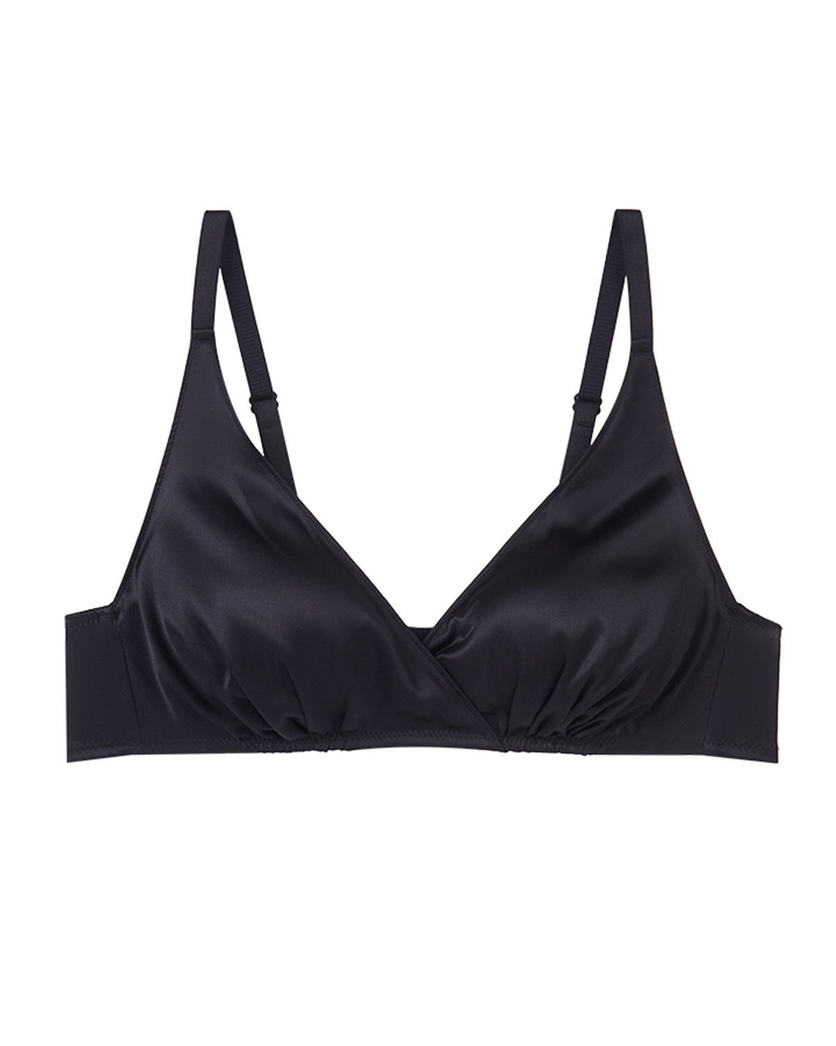 FEELITS Real Mulberry Silk Bralette, Wireless Push - Up 19 Momme Silk Satin Bra with Adjustable Straps - FEELITS