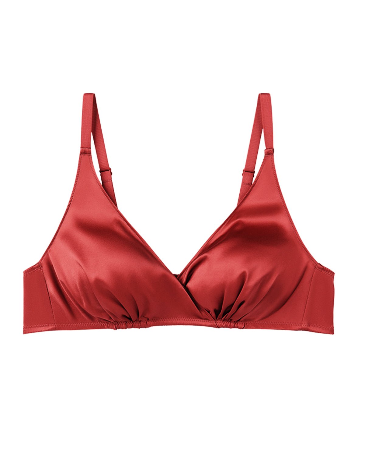 FEELITS Real Mulberry Silk Bralette, Wireless Push - Up 19 Momme Silk Satin Bra with Adjustable Straps - FEELITS