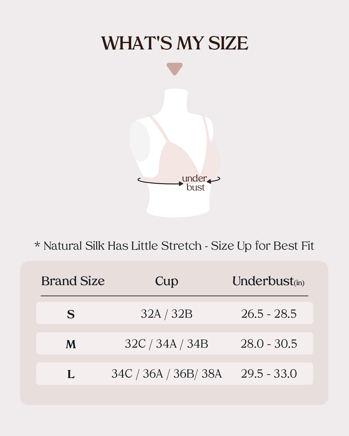 FEELITS BRA10 updated size guide