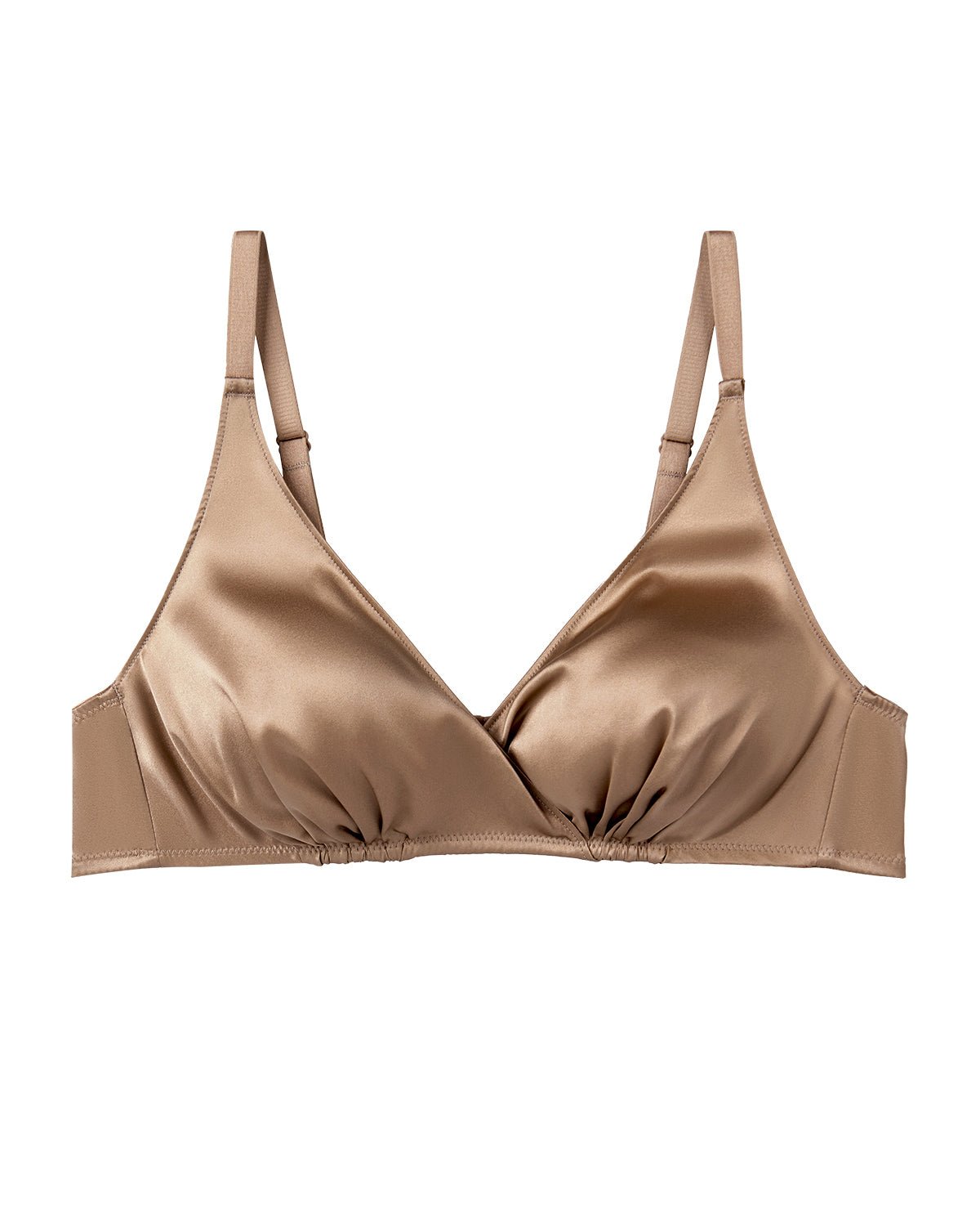 FEELITS Real Mulberry Silk Bralette, Wireless Push - Up 19 Momme Silk Satin Bra with Adjustable Straps - FEELITS