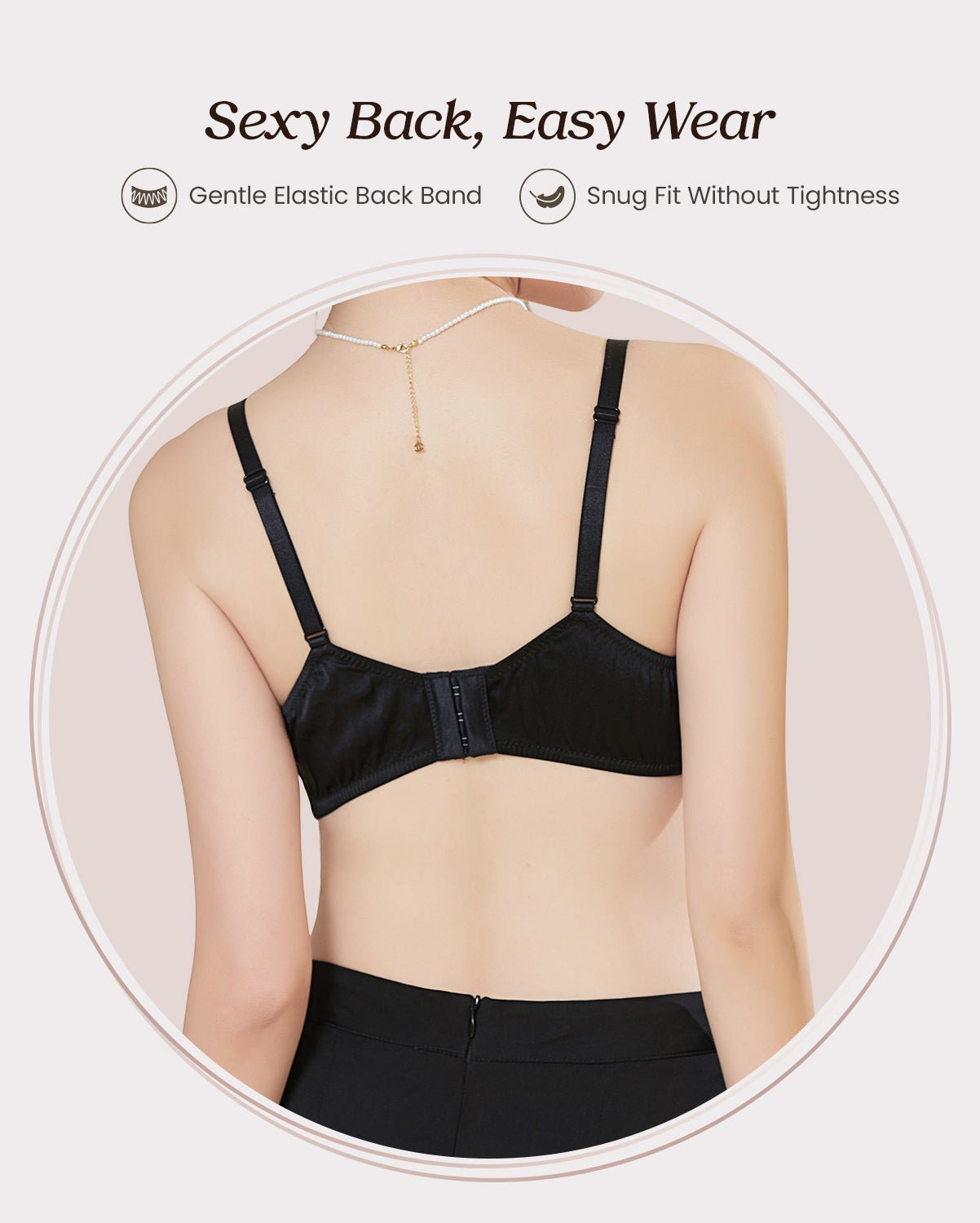 FEELITS BRA10 19 Momme Mulberry Silk Wireless Bralette – Push-Up Satin Bra with Adjustable Straps - FEELITS