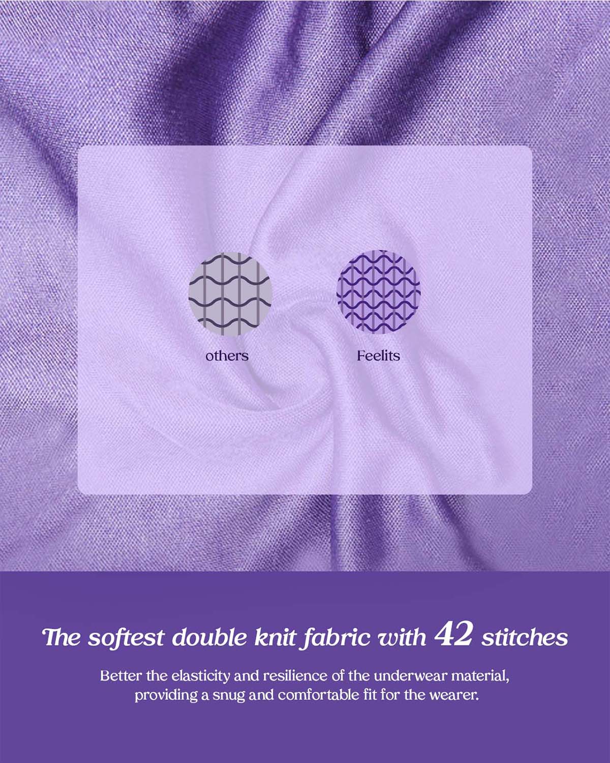 FEELITS Royal Mulberry Silk. Extreme Comfort Mid - Waist Knitted Hipster silk panties For Women - FEELITS