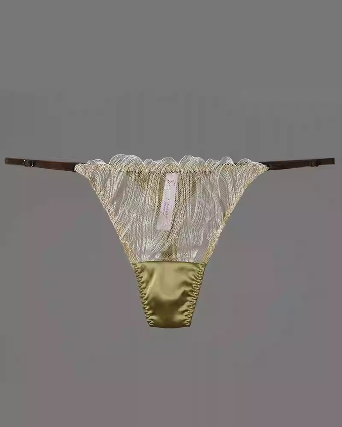FEELITS Seduction Silk Embroidered Lace Low - Rise T - Back Thong Panties – Luxury 93% Mulberry Silk Lingerie for Women, Sheer, Sensual & Elegant - FEELITS
