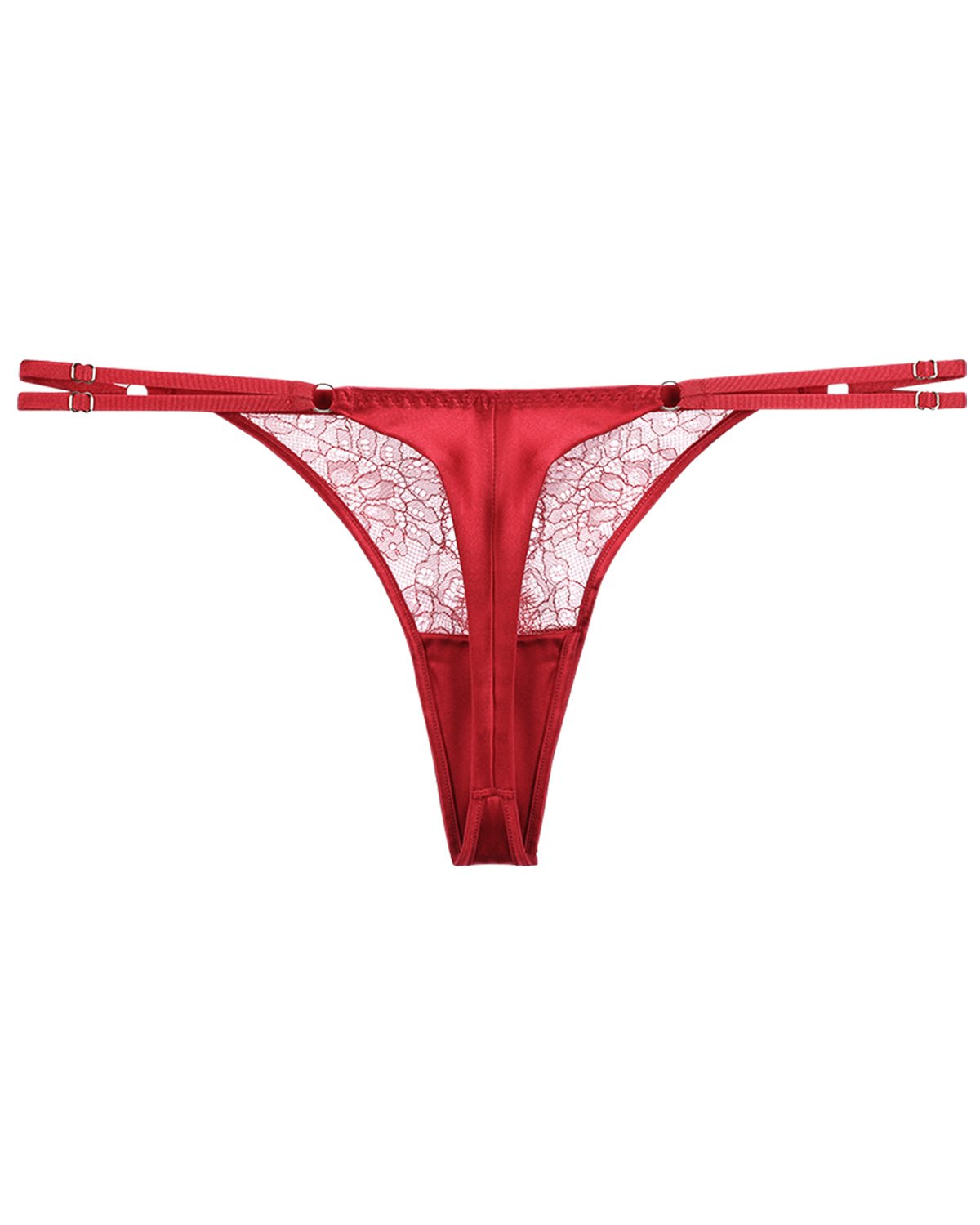 FEELITS Seduction Silk Lace Low - Rise T - Back Thong Panties – Luxury 100% Mulberry Silk Lingerie for Women, Sheer, Sensual & Elegant - FEELITS