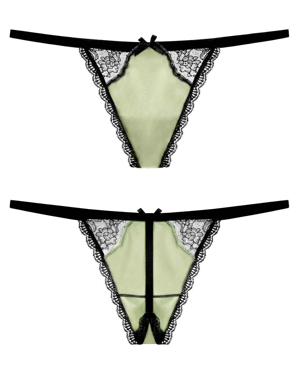 FEELITS Seduction Silk Lace Thong – 100% 6A Mulberry Silk G - String Panties for Women - FEELITS