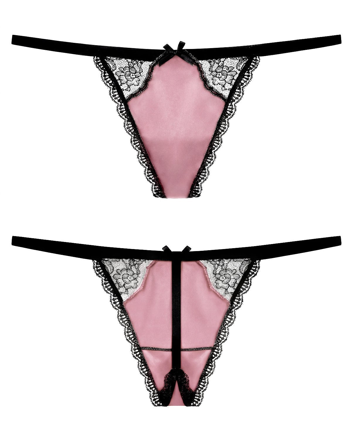 FEELITS Seduction Silk Lace Thong – 100% 6A Mulberry Silk G - String Panties for Women - FEELITS