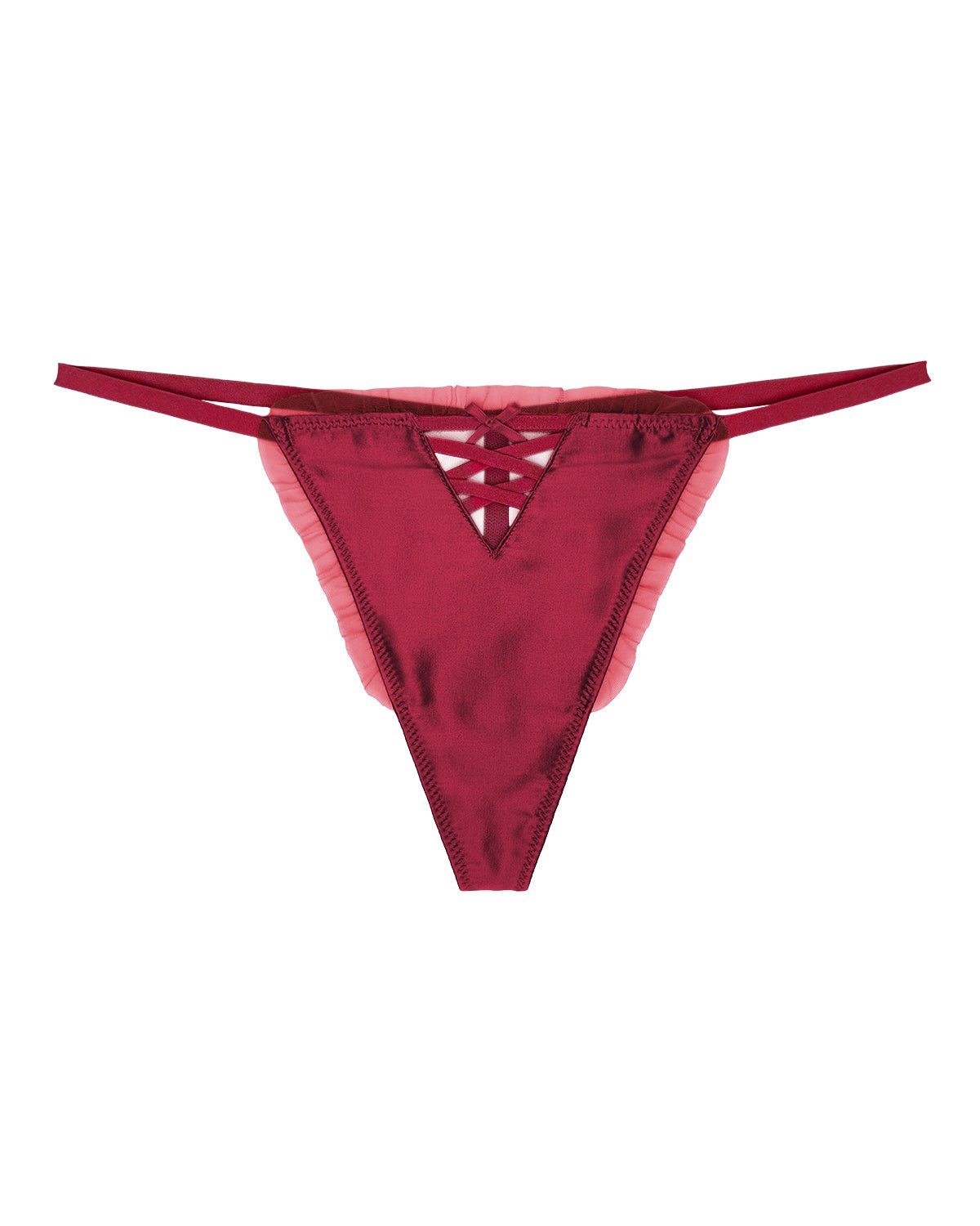 FEELITS Seduction Silk Lace Thong – Luxury 100% 6A Mulberry Silk G - String Panties for Women - FEELITS