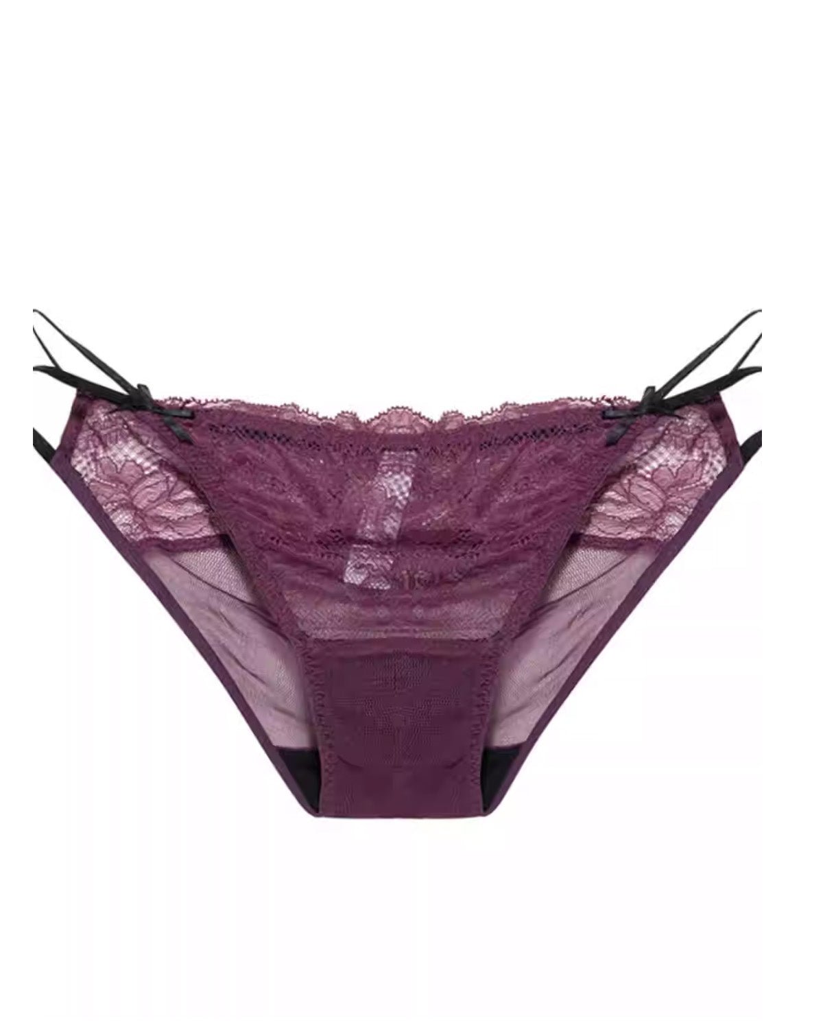 FEELITS Seduction Silk Sheer Lace Low - Rise Bikini Panties – 100% Mulberry Silk Lingerie for Women, Sensual, Elegant & Comfortable - FEELITS