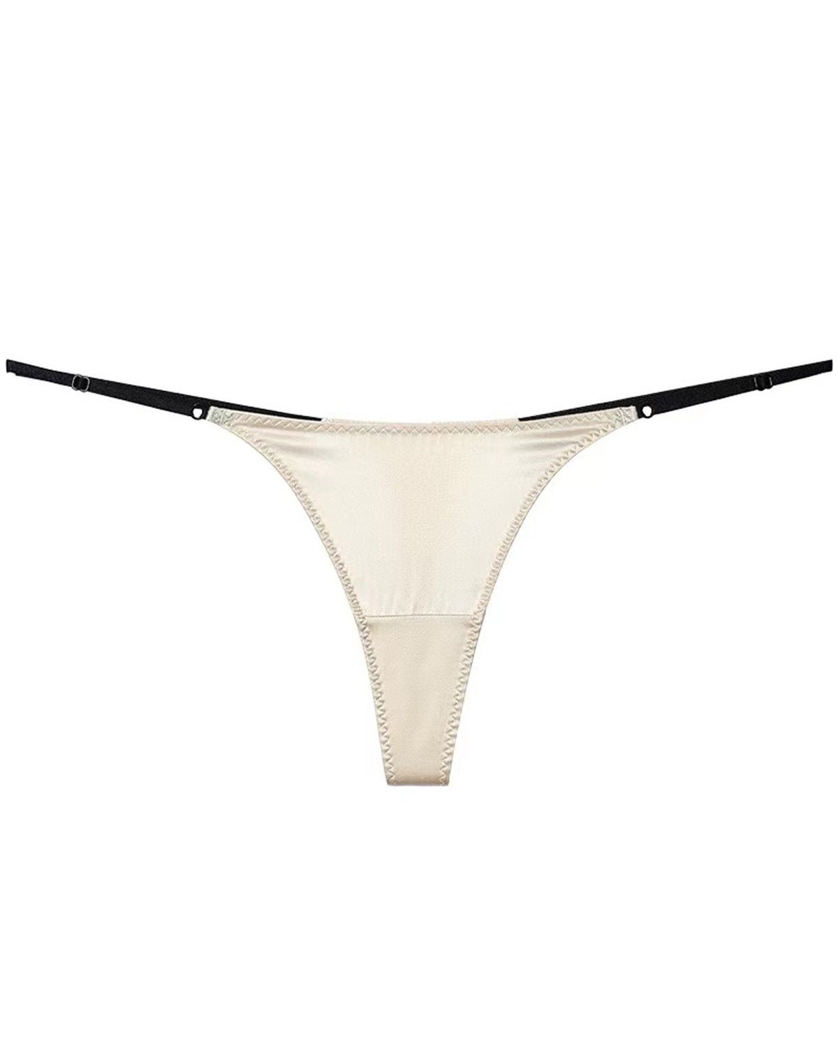 FEELITS Seduction Silk Smooth Mid - Rise T - Back Thong Panties – 100% Luxury Mulberry Silk Lingerie for Women, Seamless, Sensual & Elegant - FEELITS