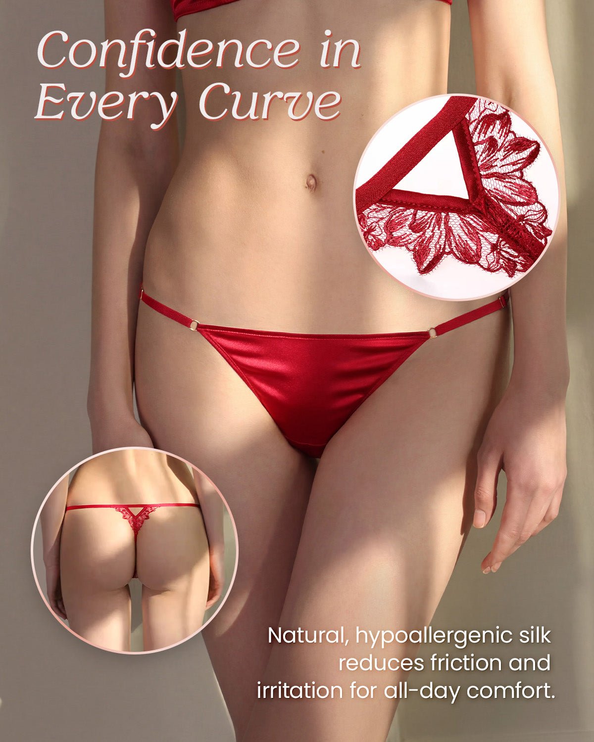 FEELITS Seduction Silk Smooth Mid - Rise T - Back Thong Panties – 100% Luxury Mulberry Silk Lingerie for Women, Seamless, Sensual & Elegant - FEELITS