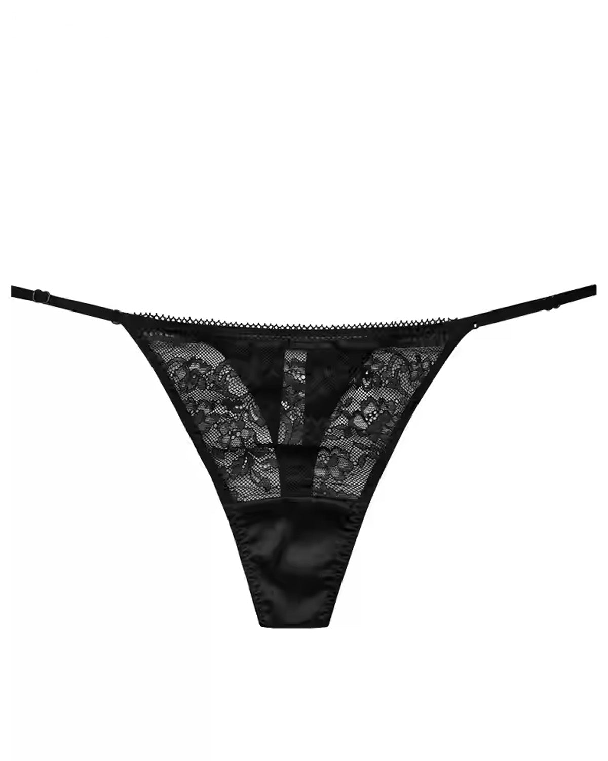 FEELITS Seduction Silk Thong – Low - Rise Sheer Lace T - Back for Women - FEELITS