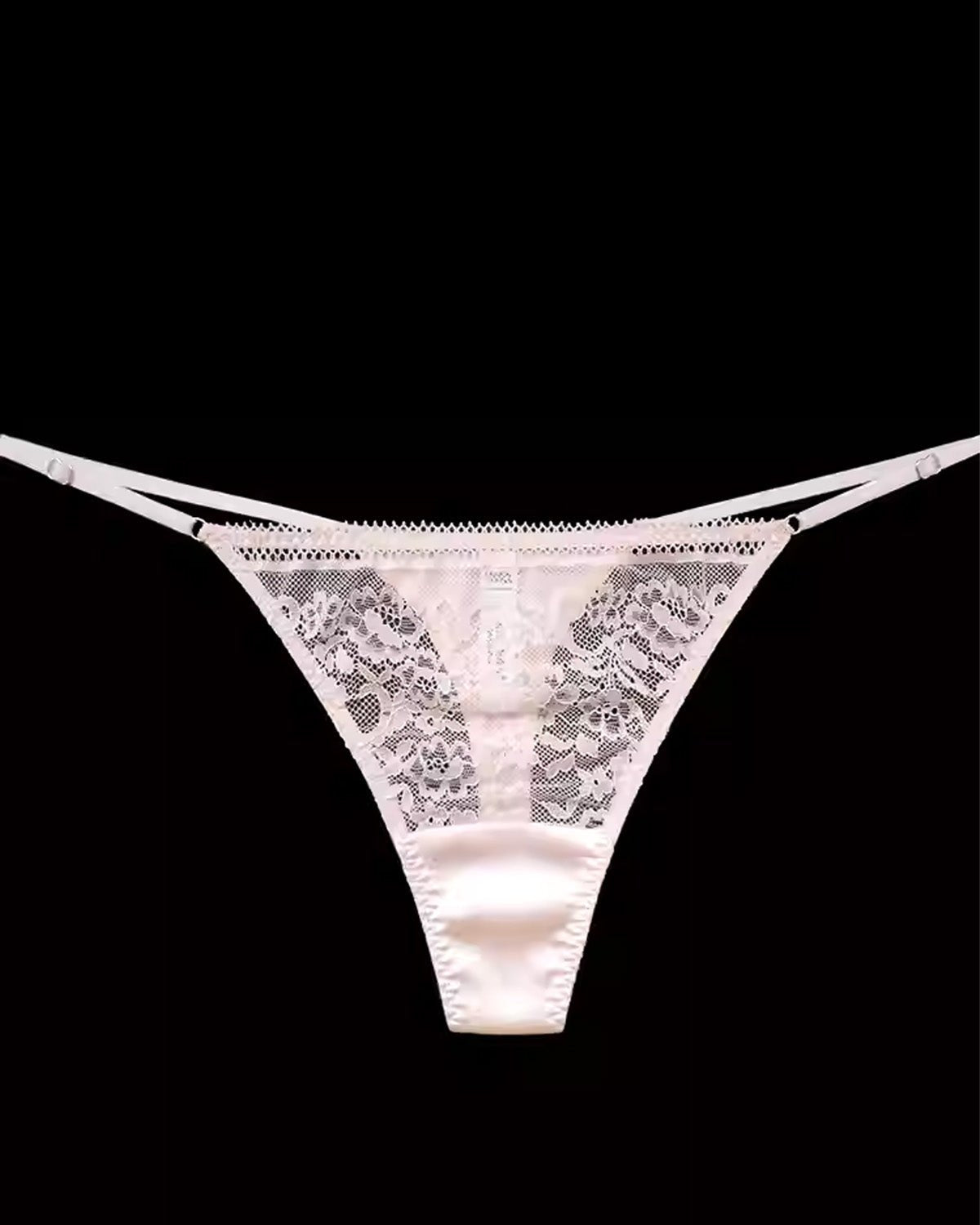 FEELITS Seduction Silk Thong – Low - Rise Sheer Lace T - Back for Women - FEELITS