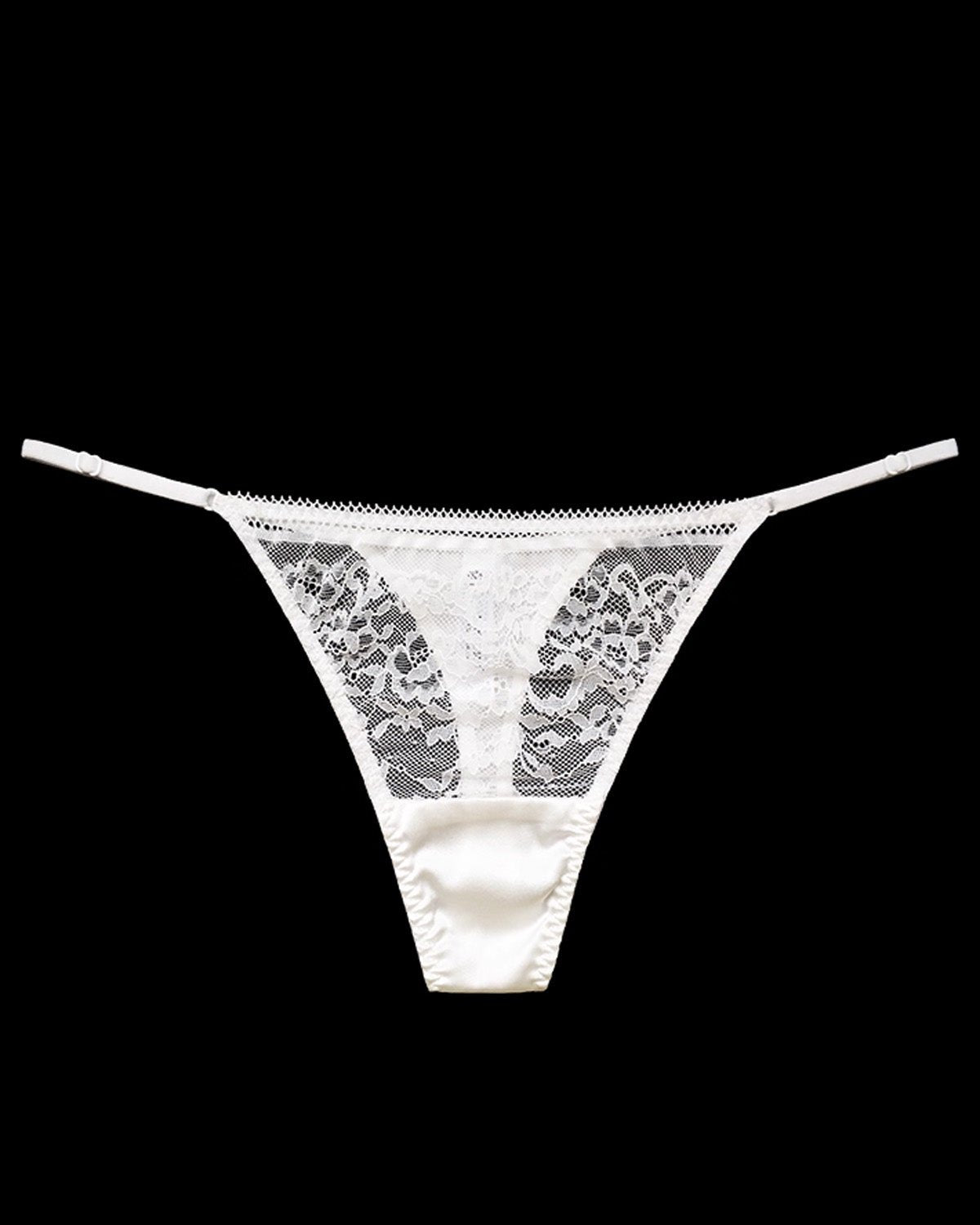FEELITS Seduction Silk Thong – Low - Rise Sheer Lace T - Back for Women - FEELITS
