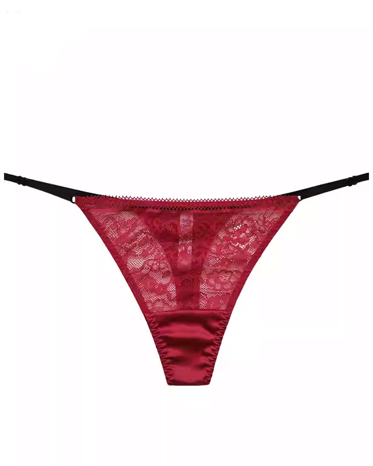 FEELITS Seduction Silk Thong – Low - Rise Sheer Lace T - Back for Women - FEELITS