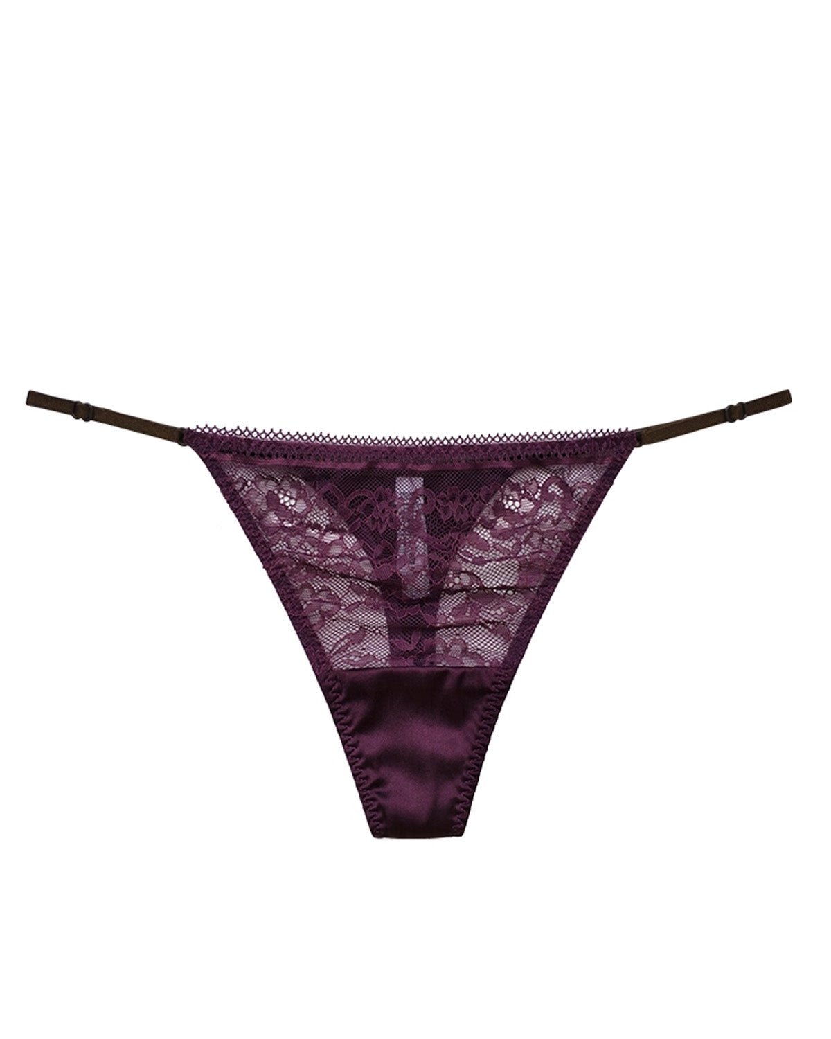FEELITS Seduction Silk Thong – Low - Rise Sheer Lace T - Back for Women - FEELITS