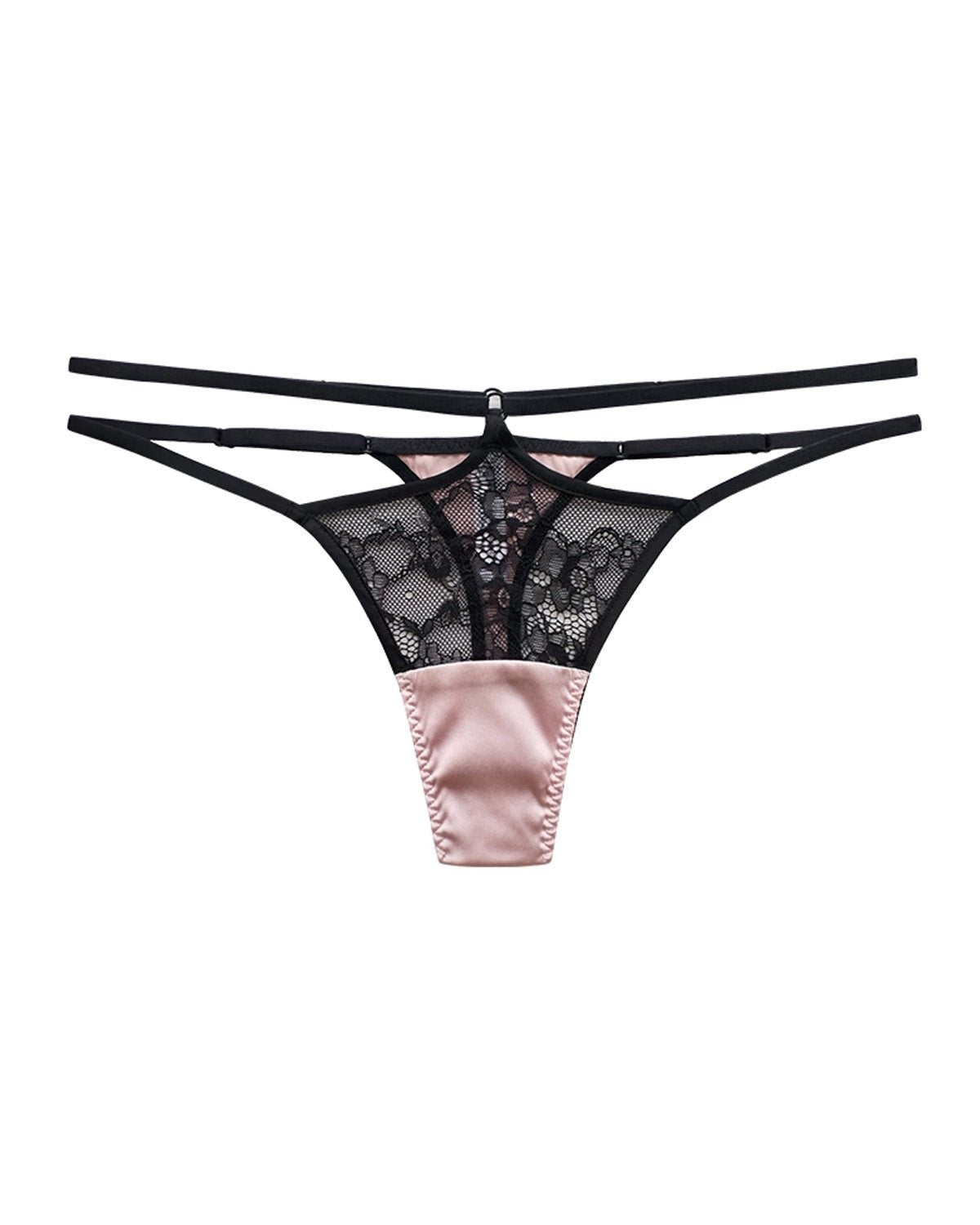FEELITS Seduction Silk Vintage Green Thong – Mulberry Silk Mesh Lace No - Show Panties for Women - FEELITS