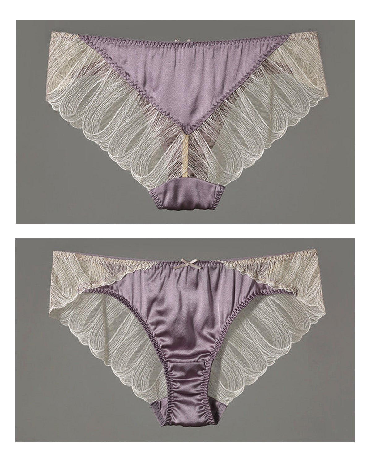 FEELITS SPA26 Mulberry Silk Sheer Lace Brief Panties – Low - Rise, Elegant & Adjustable Fit - FEELITS