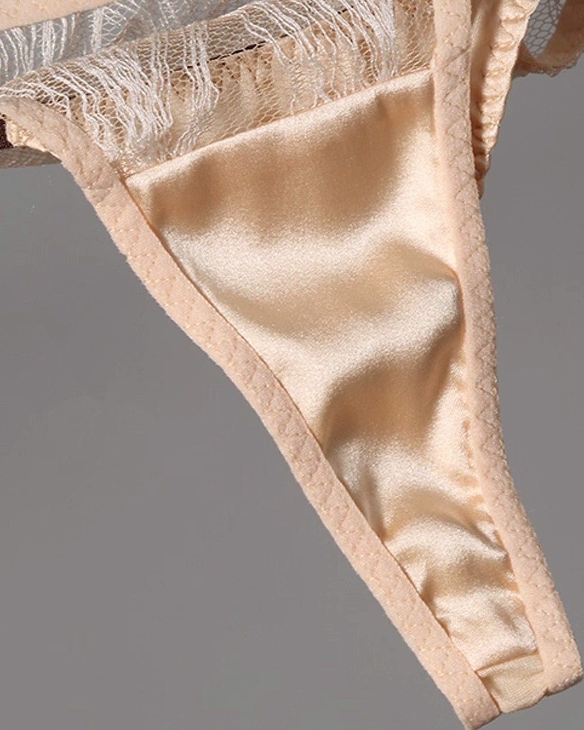 FEELITS SPA31 Mulberry Silk Embroidered Lace T - Back Thong – Low - Rise, Adjustable & No - Show Fit - FEELITS