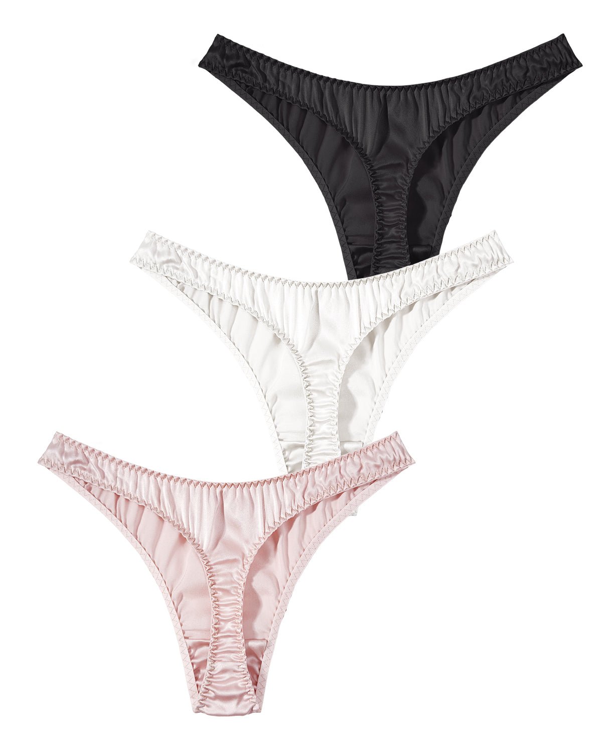 FEELITS SPA34 Silk Low-Rise Basic T-Back Thong Panties – 100% Mulberry Silk, Seamless & Breathable - FEELITS
